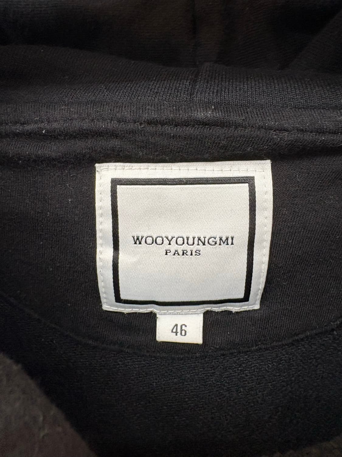 우영미 백로고 후드티 블랙 신형 46사이즈 상품이미지5