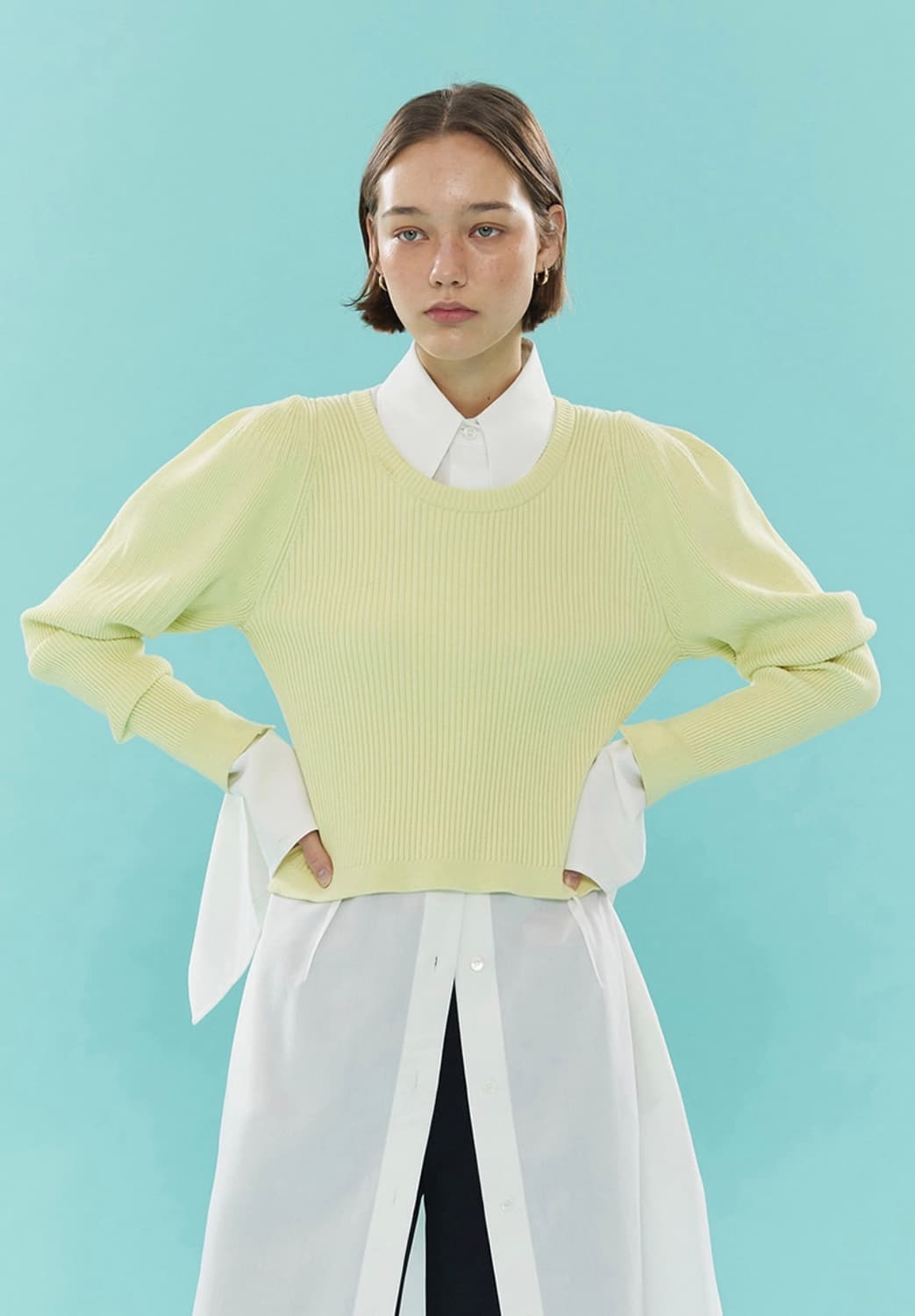 아위 볼륨슬리브 니트  상품이미지2