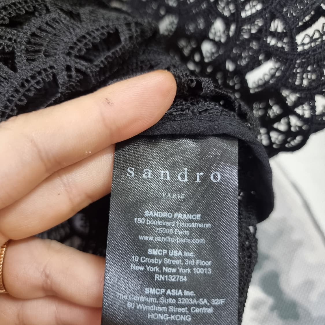 Sandro 산드로 블라우스 시스루 크롭 (55) 1회착/상태최상 상품이미지7