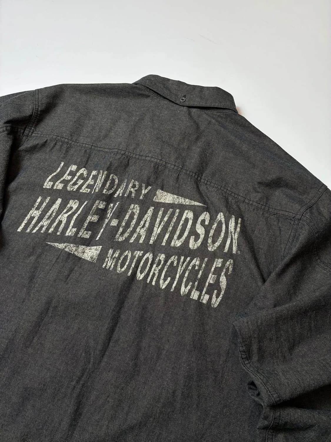 할리데이비슨 피그먼트 프린팅 데님 셔츠 PN8290 상품이미지2
