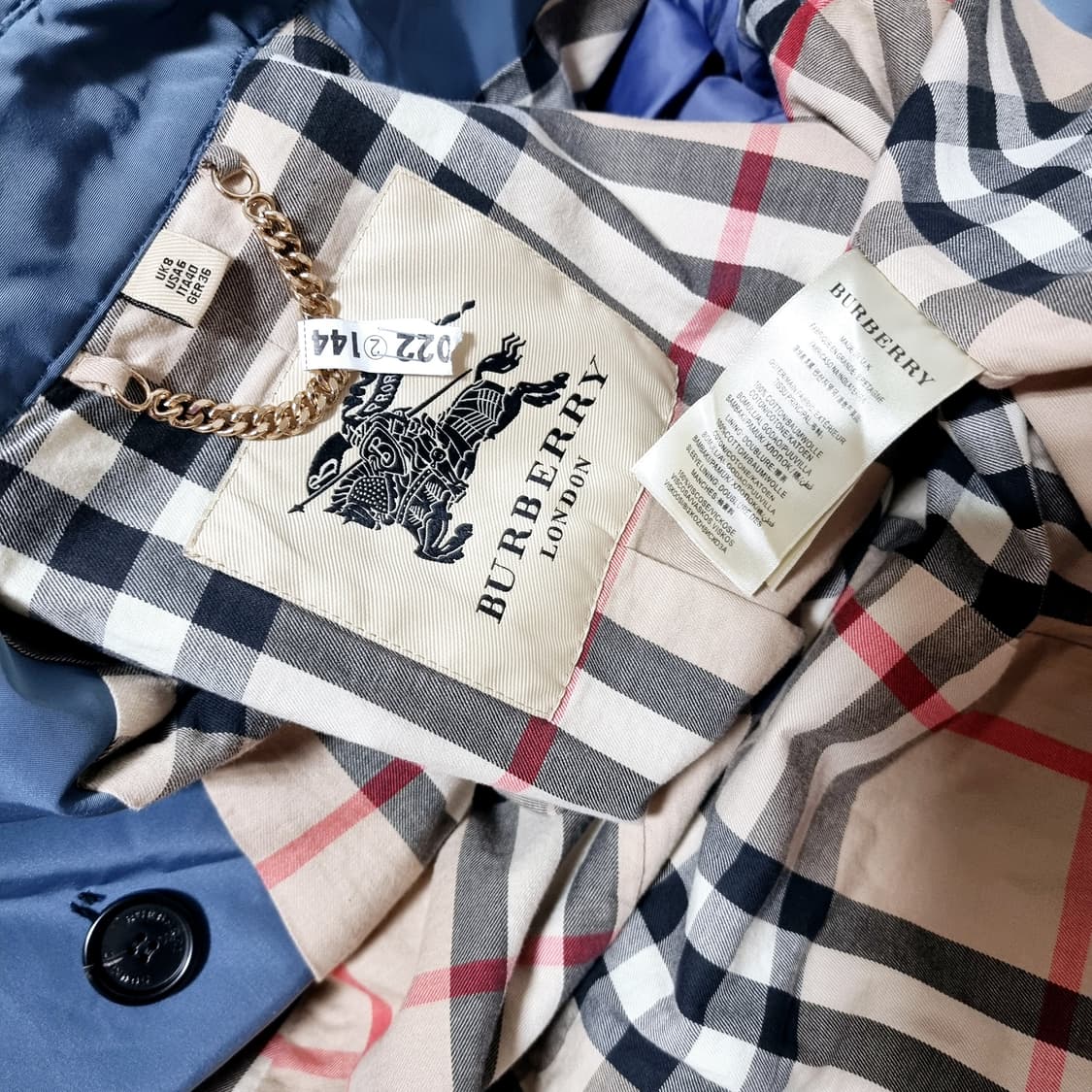 버버리 런던 개버딘 벨티드 트렌치코트 Coal Blue 영국산 /드라이완 상품이미지10