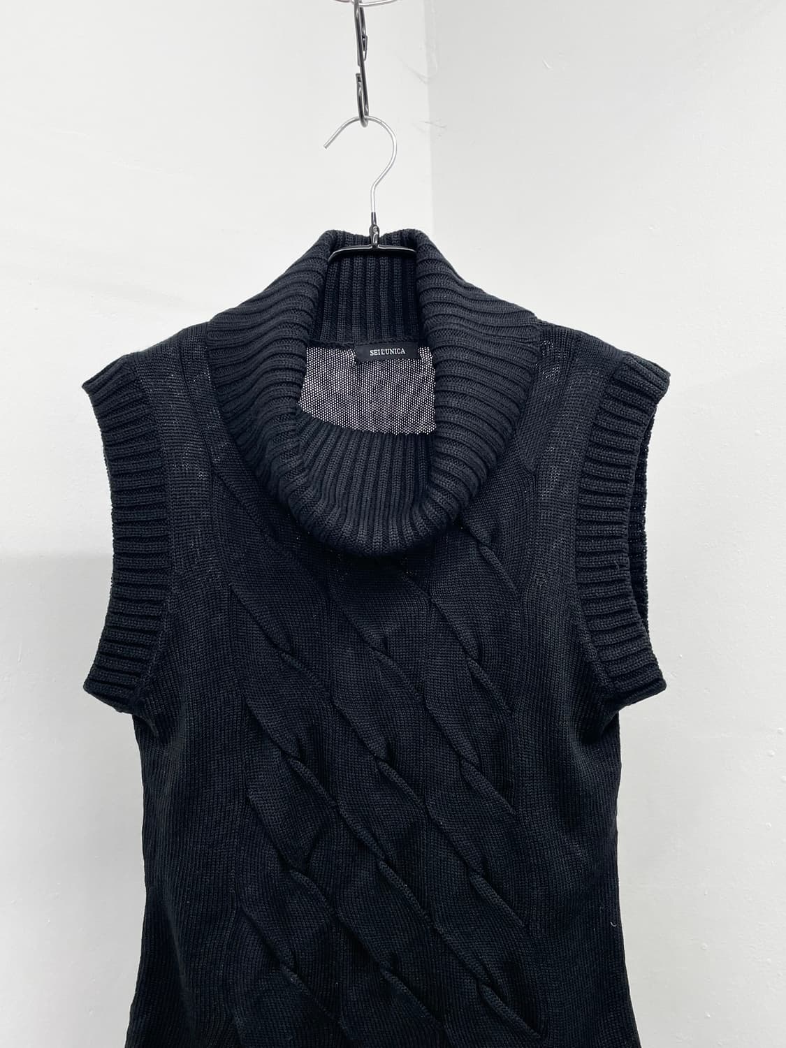 y2k 짜임 폴라 하프 니트탑 상품이미지6