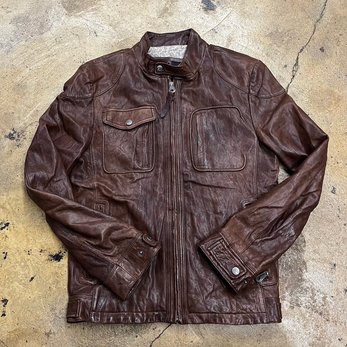 [정품/95] 시리즈 갈색 가죽 자켓 b10 상품이미지2
