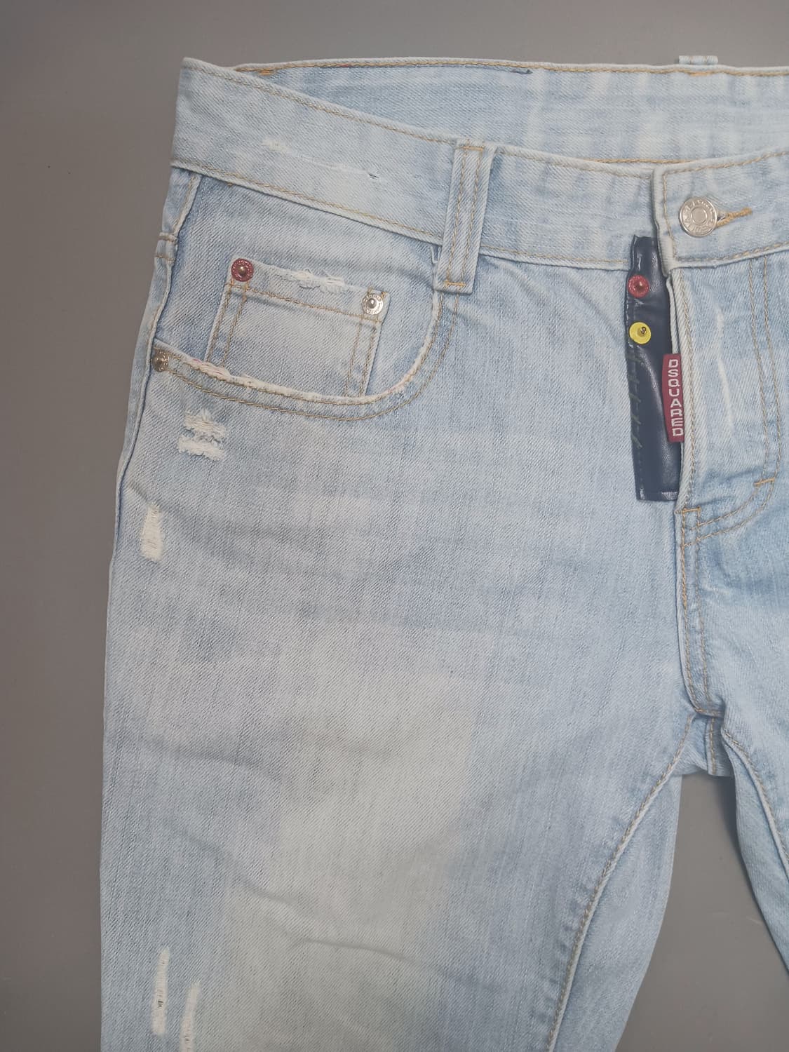 [34] 디스퀘어드2 연청 래더패치 슬림진 청바지 상품이미지2