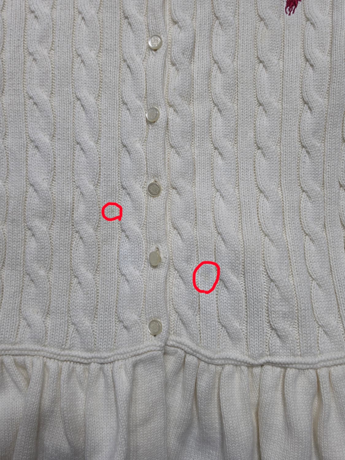 폴로 랄프로렌 케이블 페블럼 프릴 니트 가디건 걸즈 L 상품이미지5