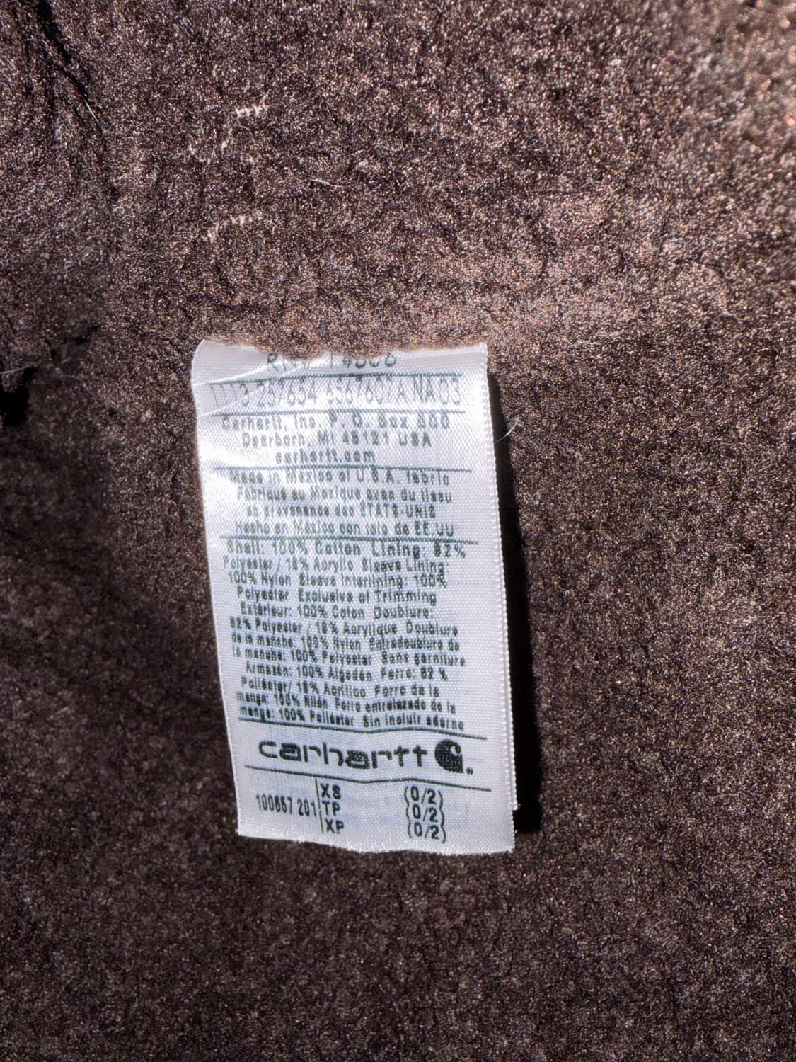 칼하트 후드 워크 자켓 브라운 XS 상품이미지6
