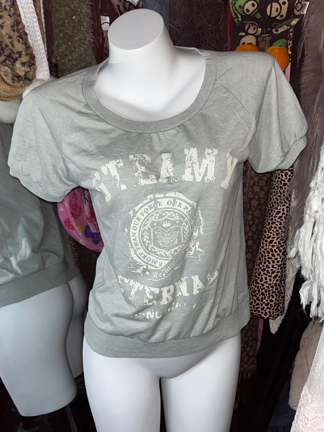 y2k 멜란지 민트 퍼프탑 상품이미지3