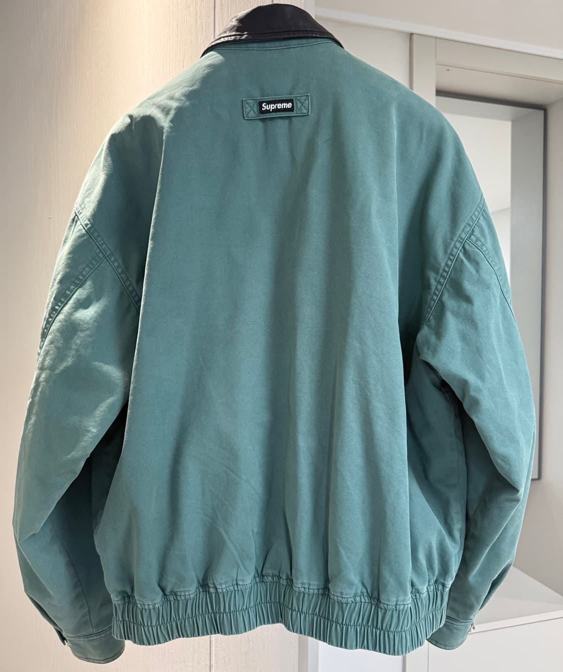 슈프림 23FW 레더칼라자켓 그린 M 상품이미지2