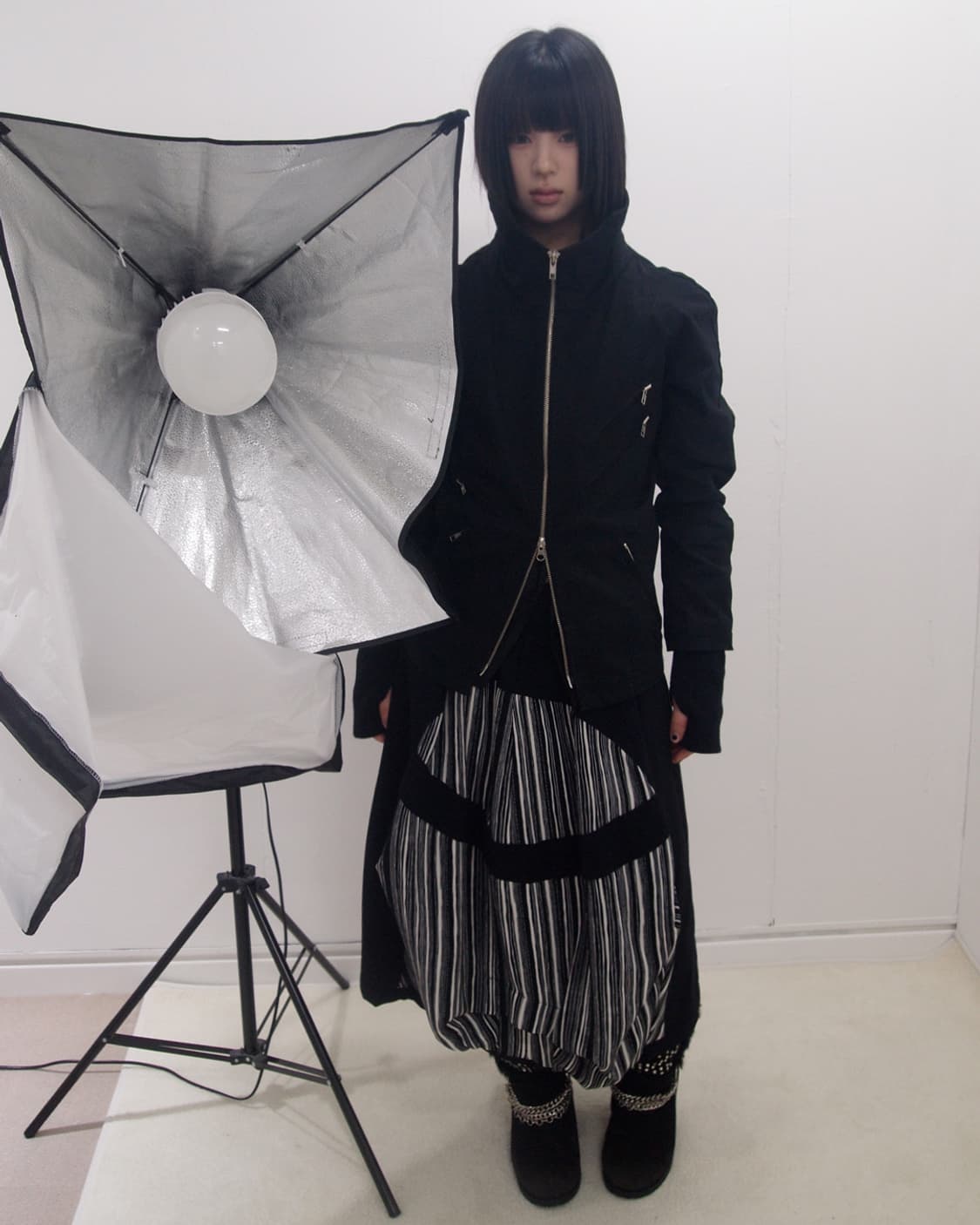 Ink stripe circle cut-out balloon skirt 상품이미지7