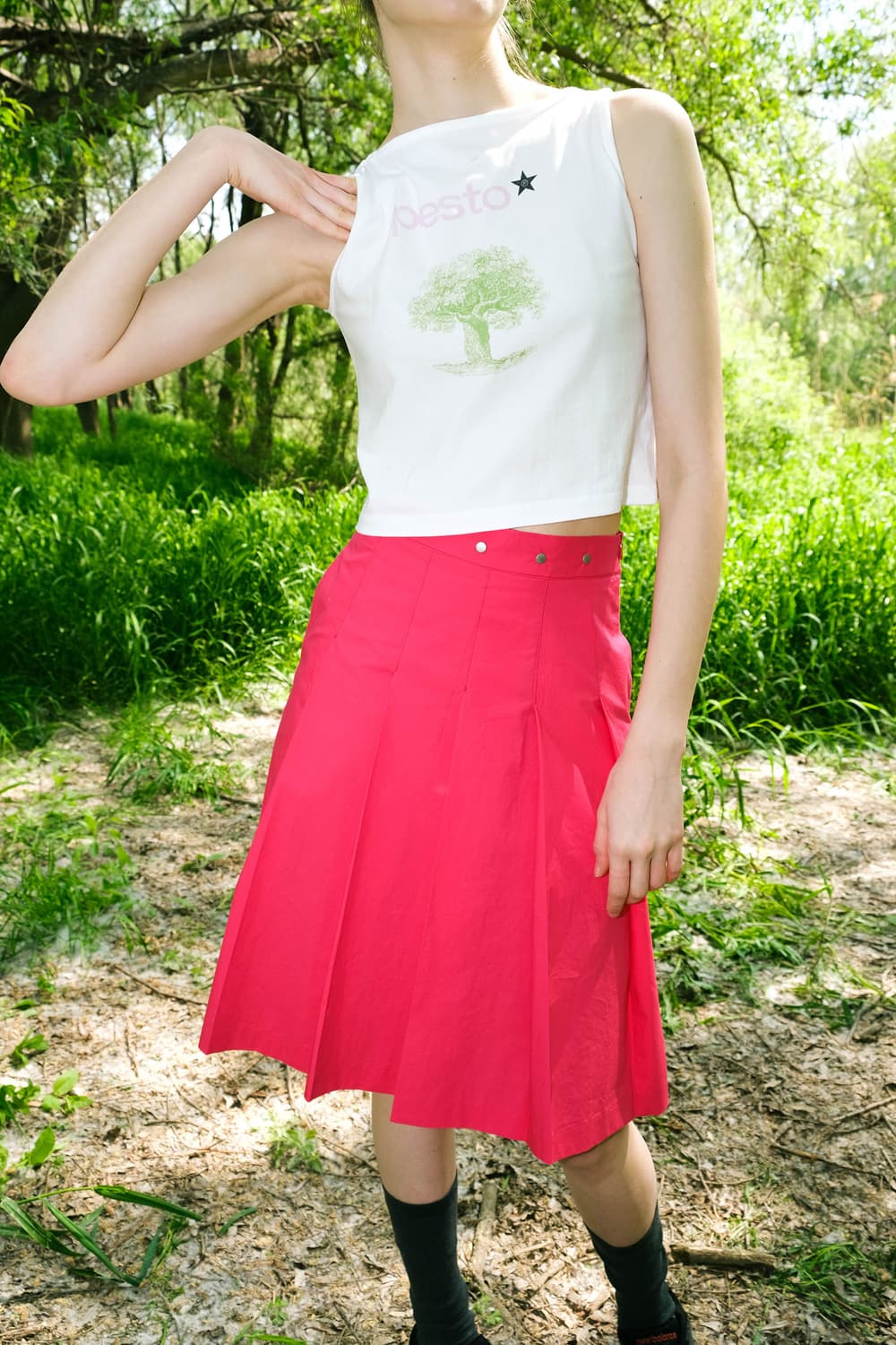 [페스토] 플리츠 미디 스커트 (HOTCANDY) 상품이미지5