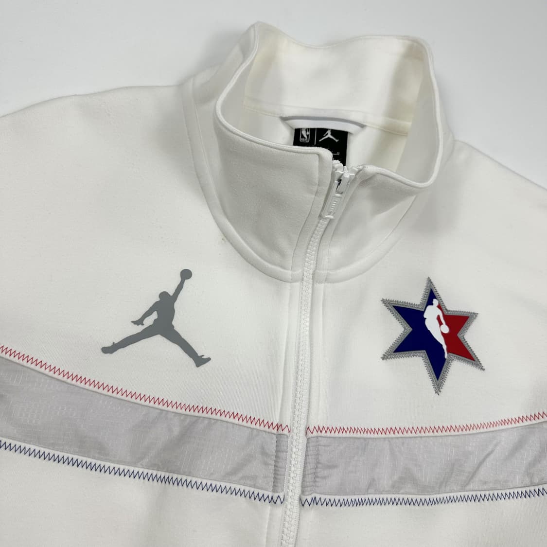 조던 x nba 올스타 화이트 코튼 트랙탑 져지 (실측 XL) 상품이미지4