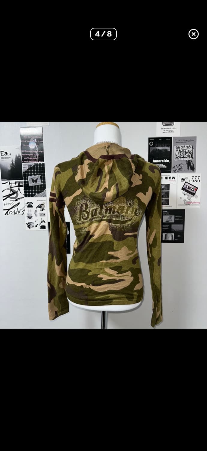 y2k 딱붙 카모 후드집업 상품이미지1