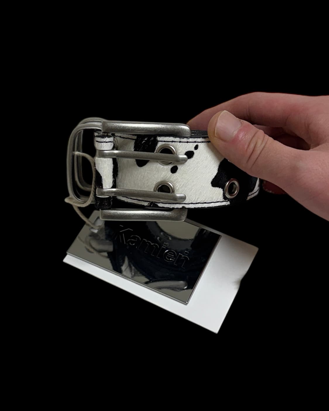 [정가판매/OS] 카미엔 x MJD 더블 홀 벨트 오레오 카프 헤어 상품이미지2