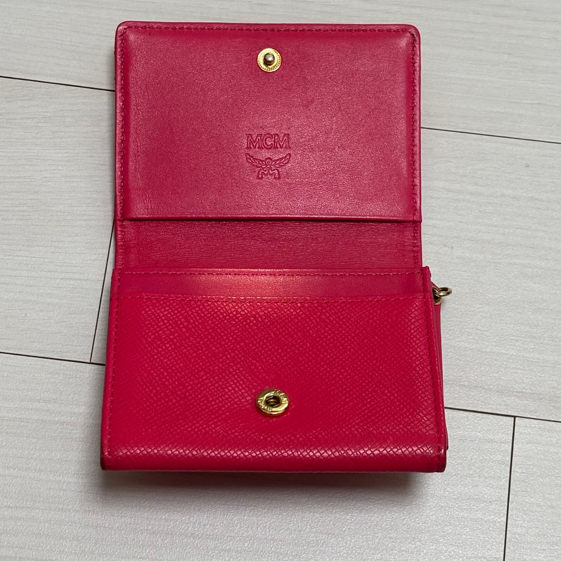 무료배송)중고 빈티지 mcm 엠씨엠 핑크 카드지갑 명합지갑 반지갑 상품이미지6