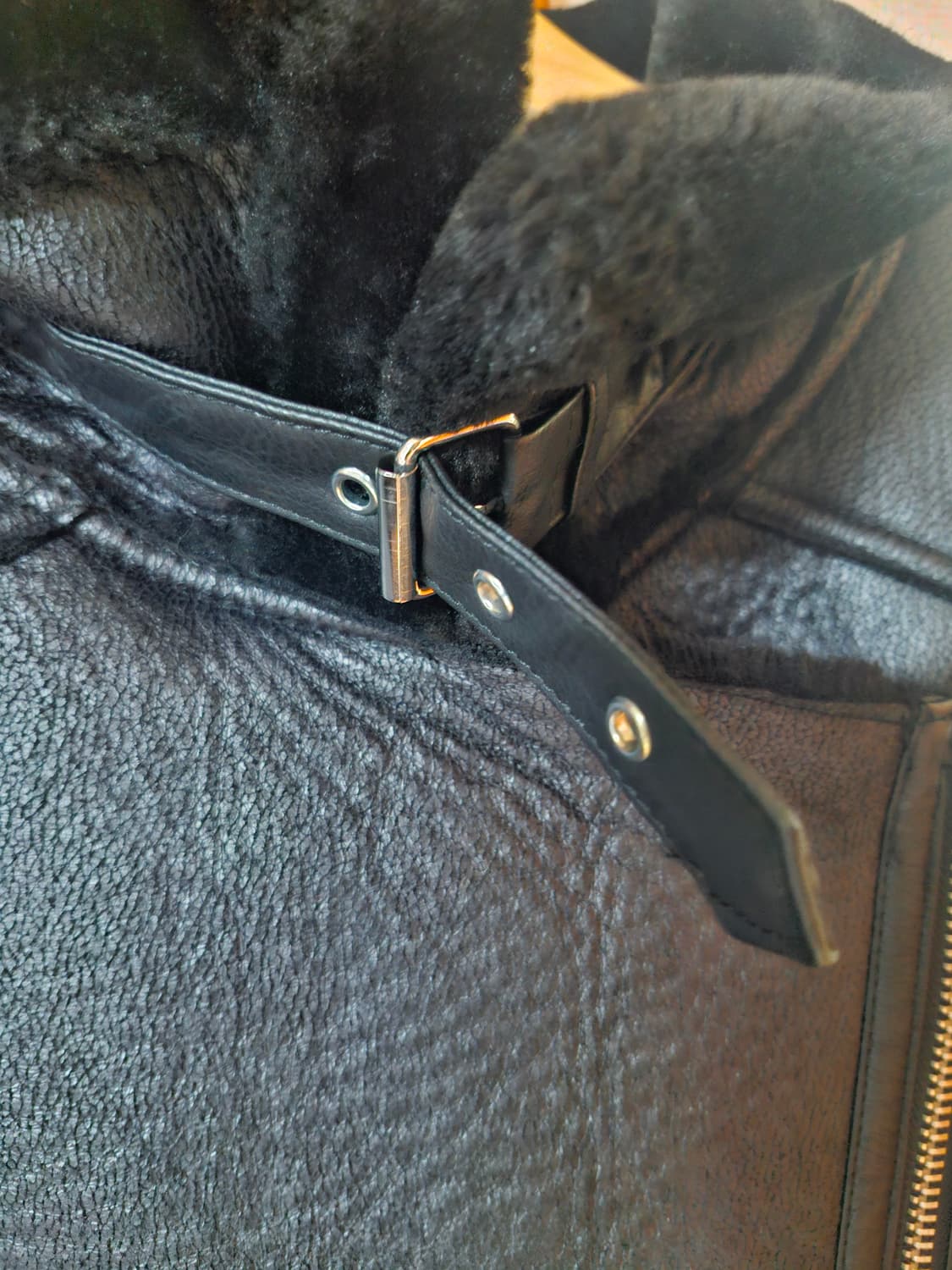 자라 블랙 안감보아 라이더 무스탕 자켓 블랙 L 상품이미지5