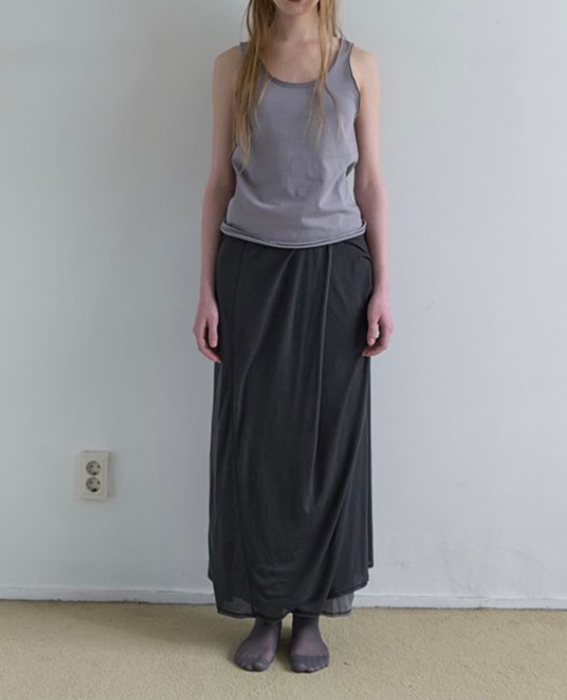 낫띵에브리띵 드레이프 더블레이어드 스커트 상품이미지1