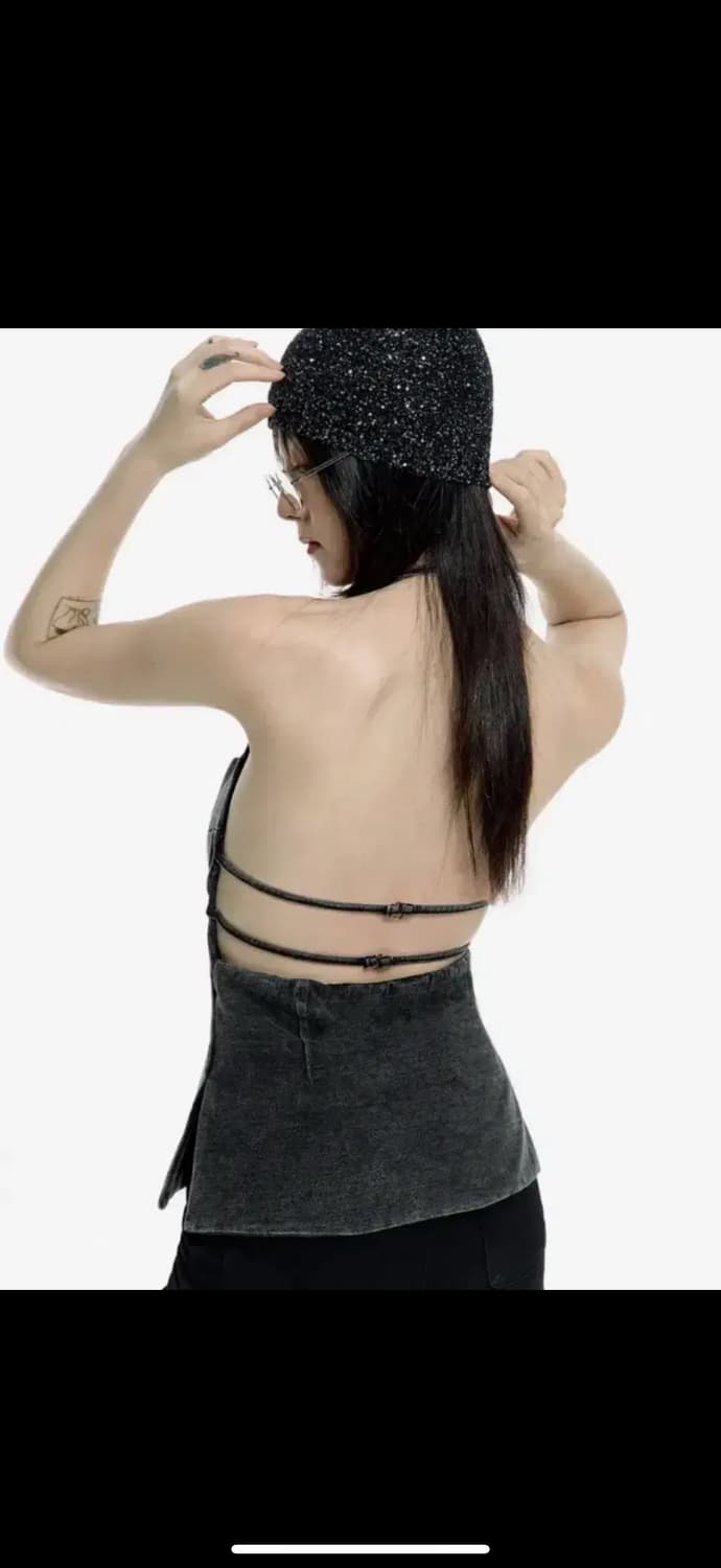 Roughneck 러프넥 데님 슬리브리스 탑 상품이미지3