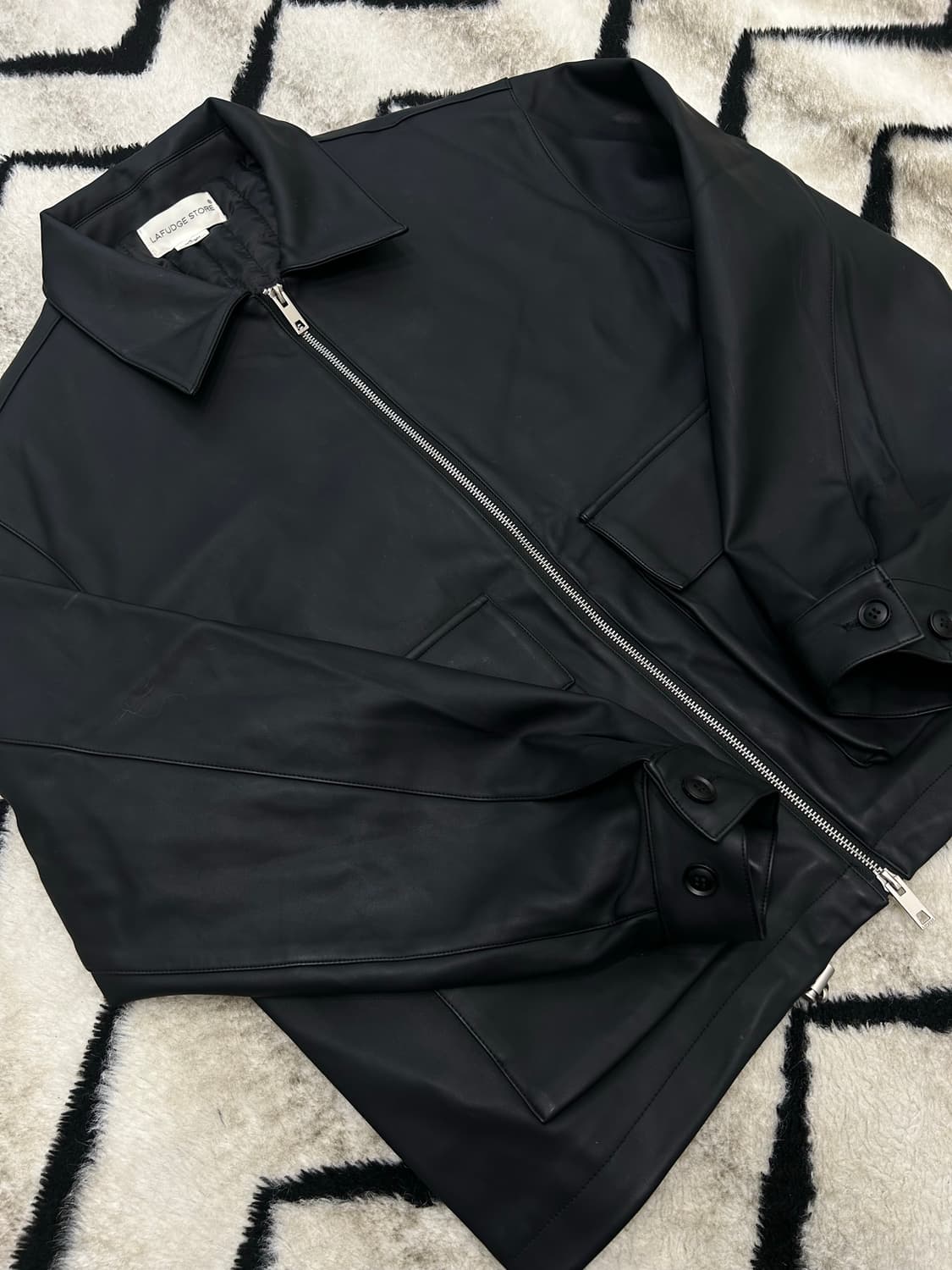 [L]라퍼지스토어 2way 버핑레더 자켓/블랙 상품이미지2