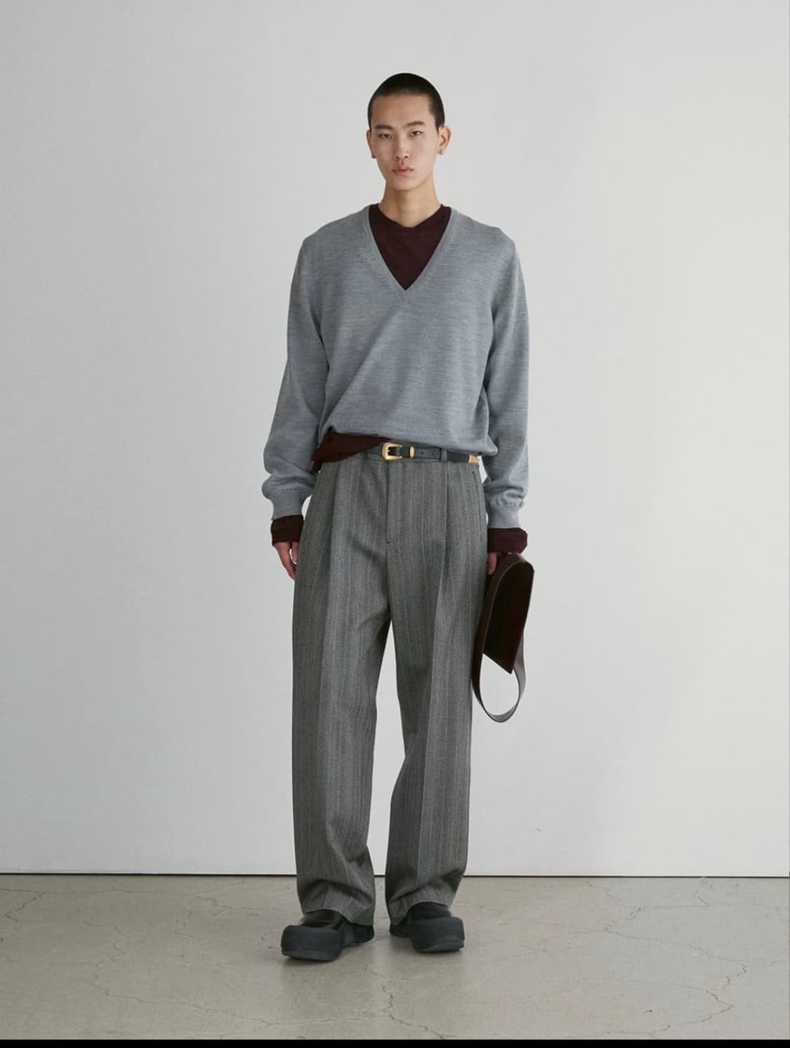 렉토 24fw 브이넥 니트 그레이 L 상품이미지1