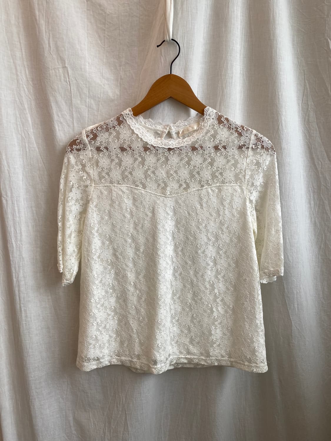 ARROW 화이트 레이스 반팔블라우스(M) 상품이미지2