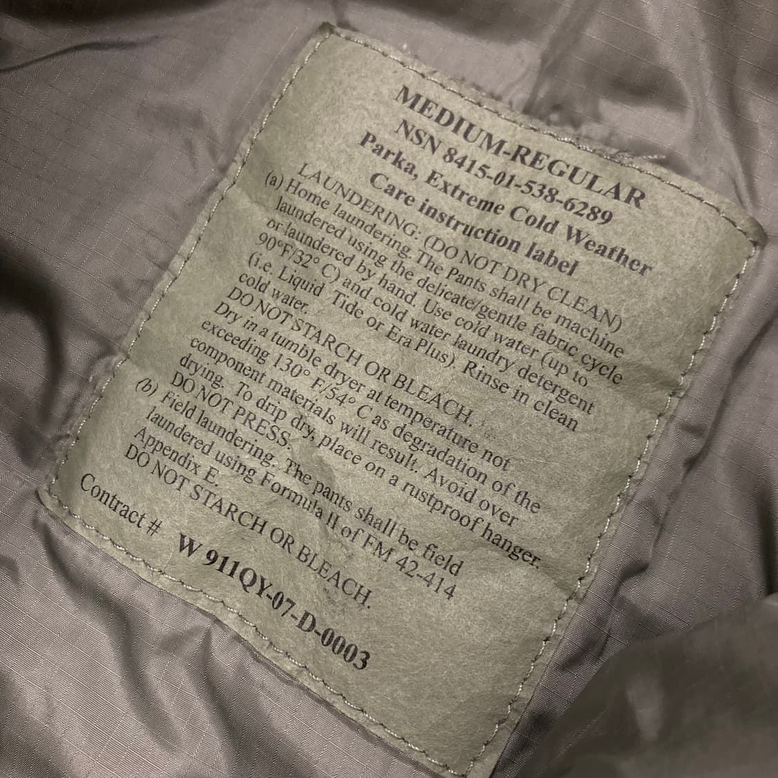 ECWCS 미군 레벨7 프리마로프트 상하의 세트 상품이미지10