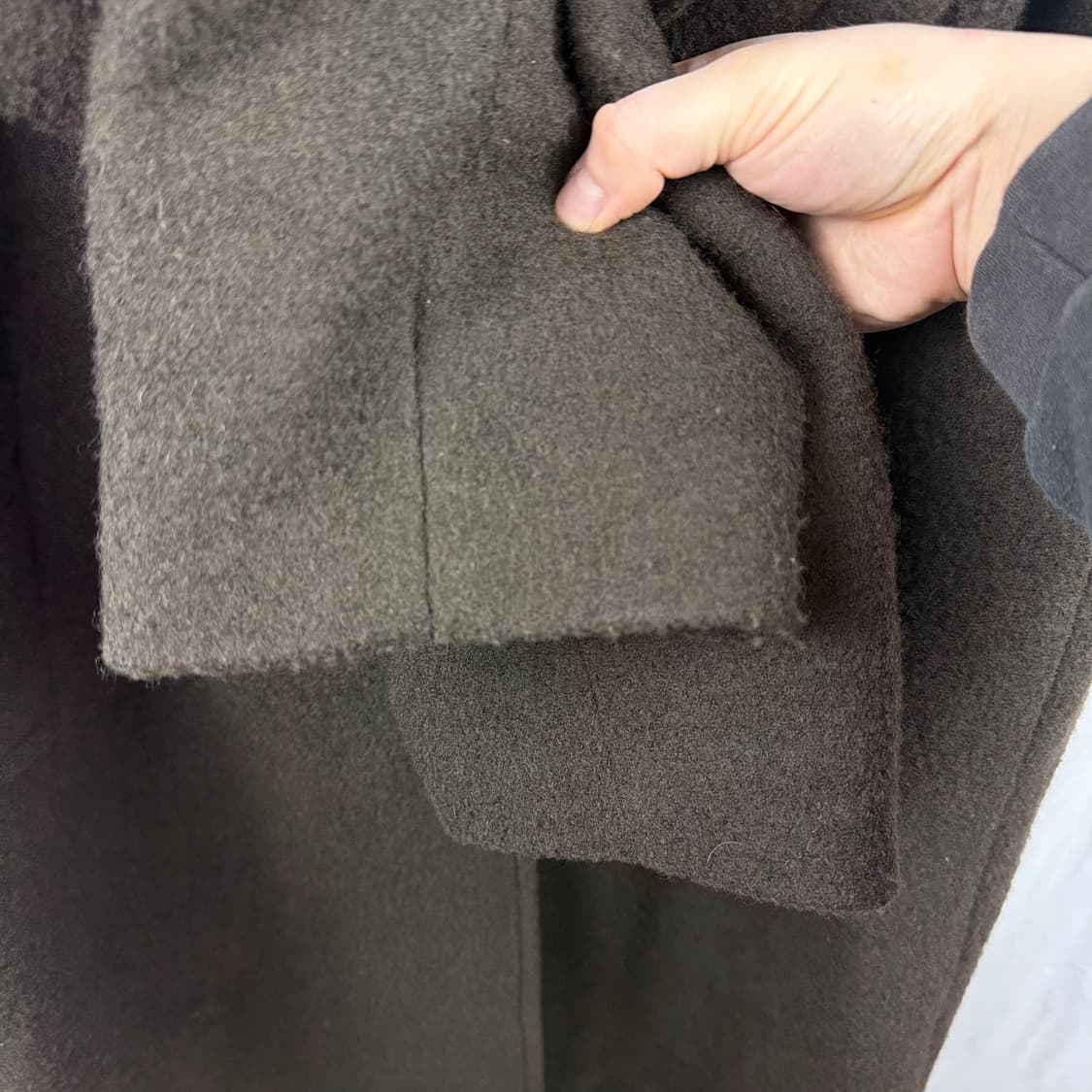 (M) 던스트 부클 울 코트 다크브라운 상품이미지4