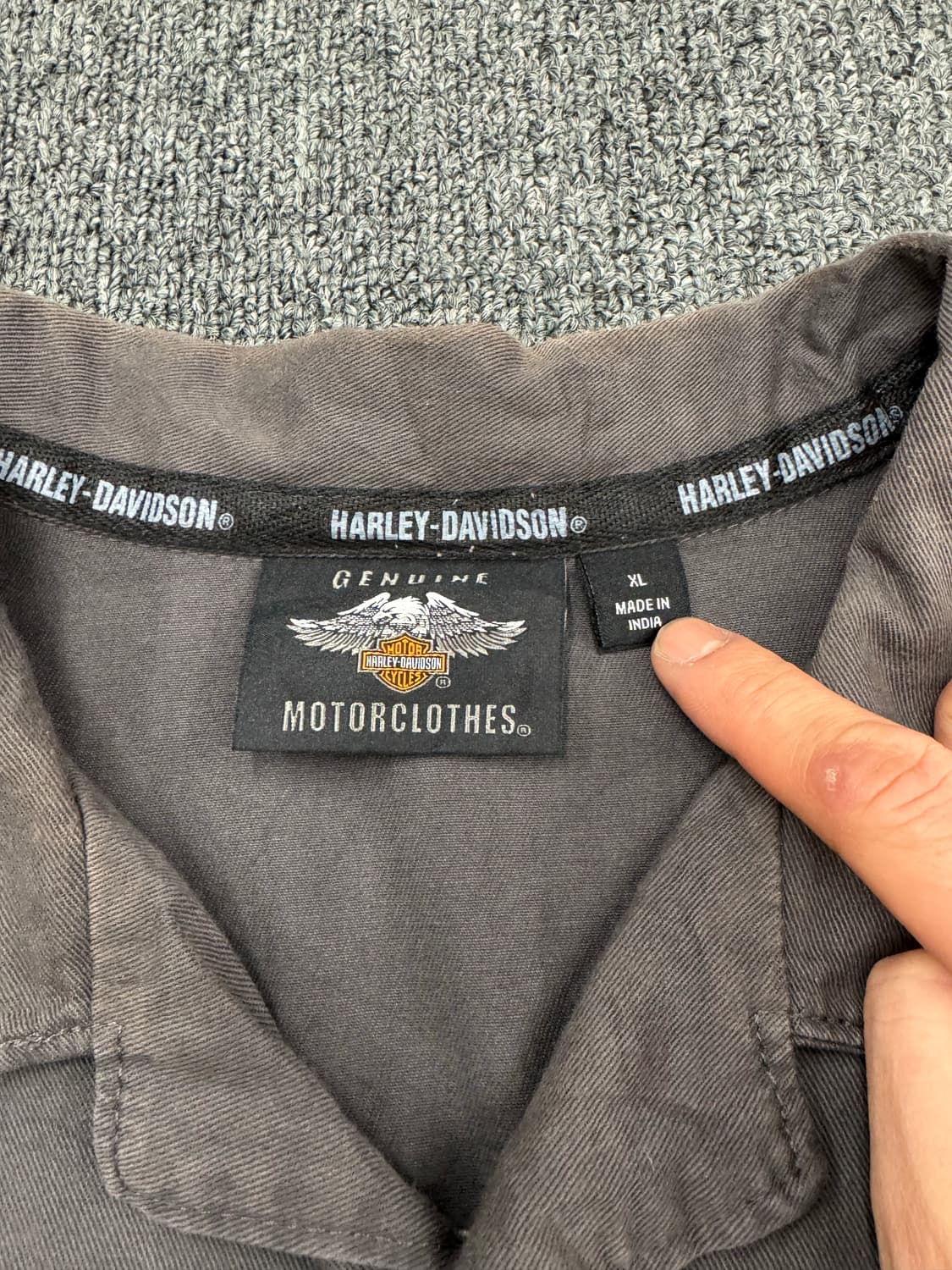 XL)할리데이비슨 빈티지 윌리 G-스컬 자수 워크 반팔 셔츠 상품이미지4