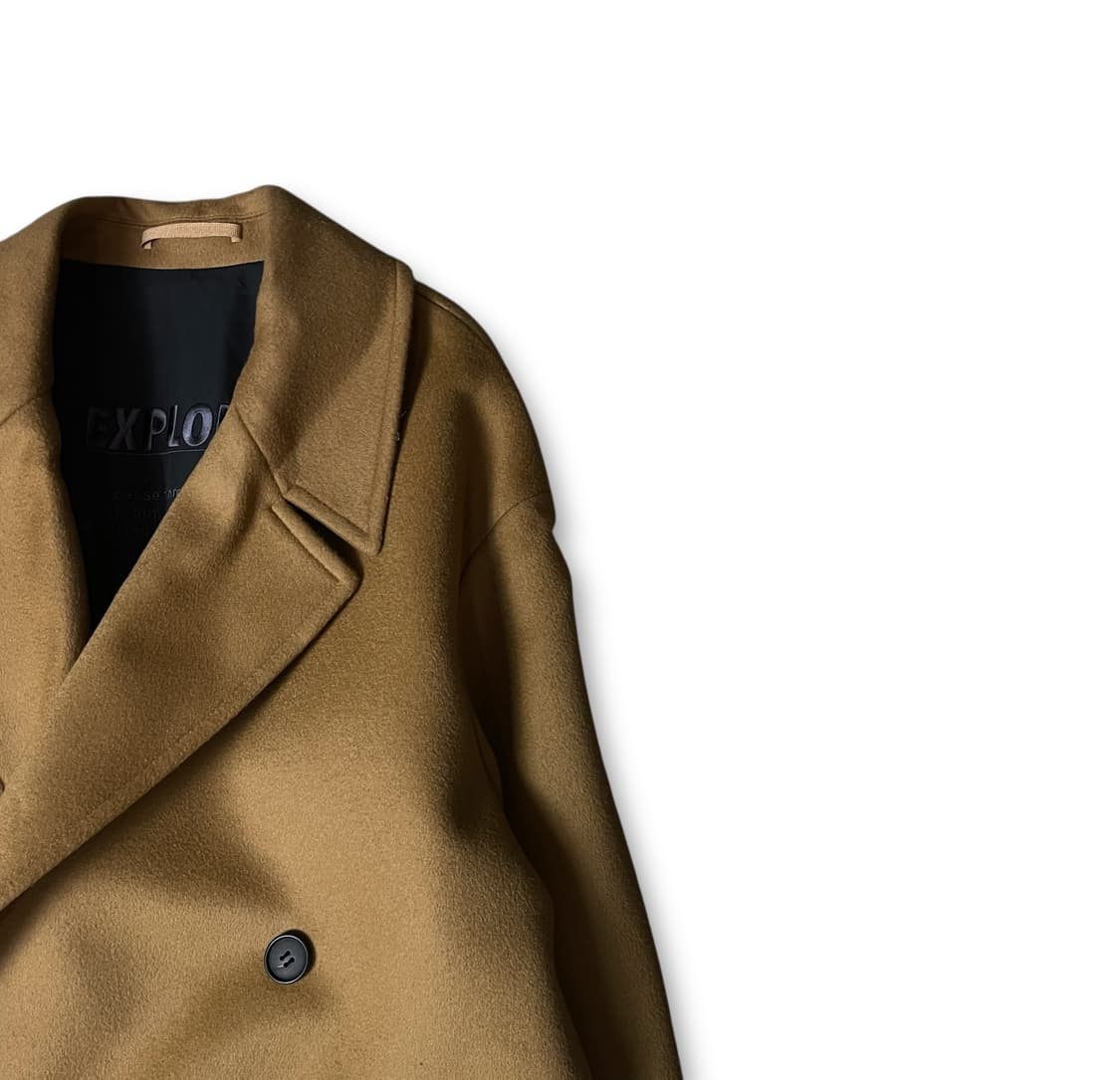 인사일런스 베이지 카멜 캐시미어 더블 롱 코트 상품이미지2