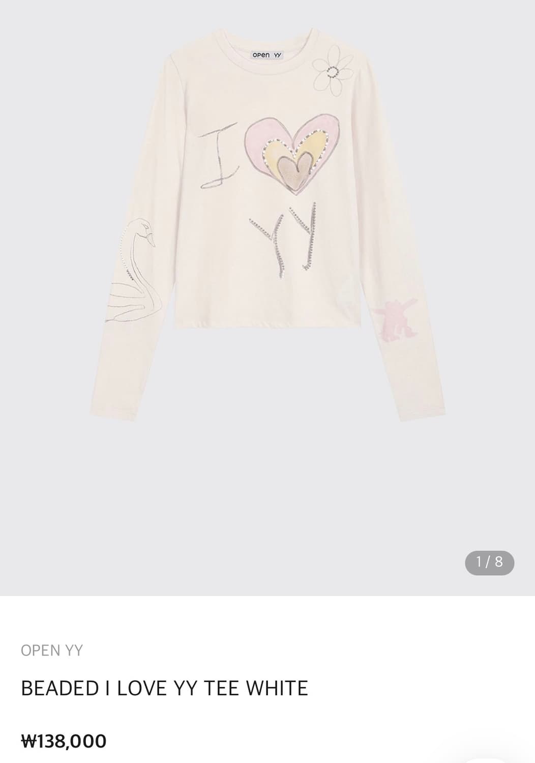 BEADED I LOVE YY TEE 상품이미지1