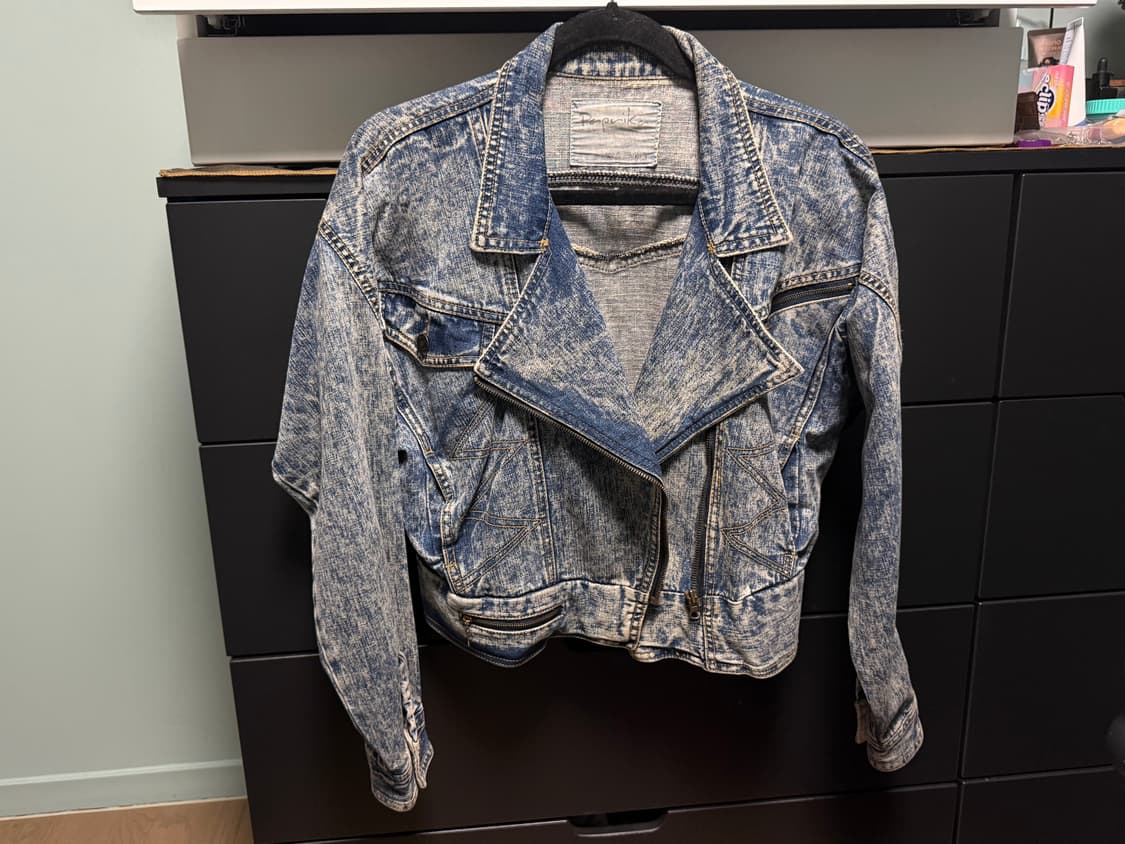 워싱 데님 라이더 자켓 상품이미지1