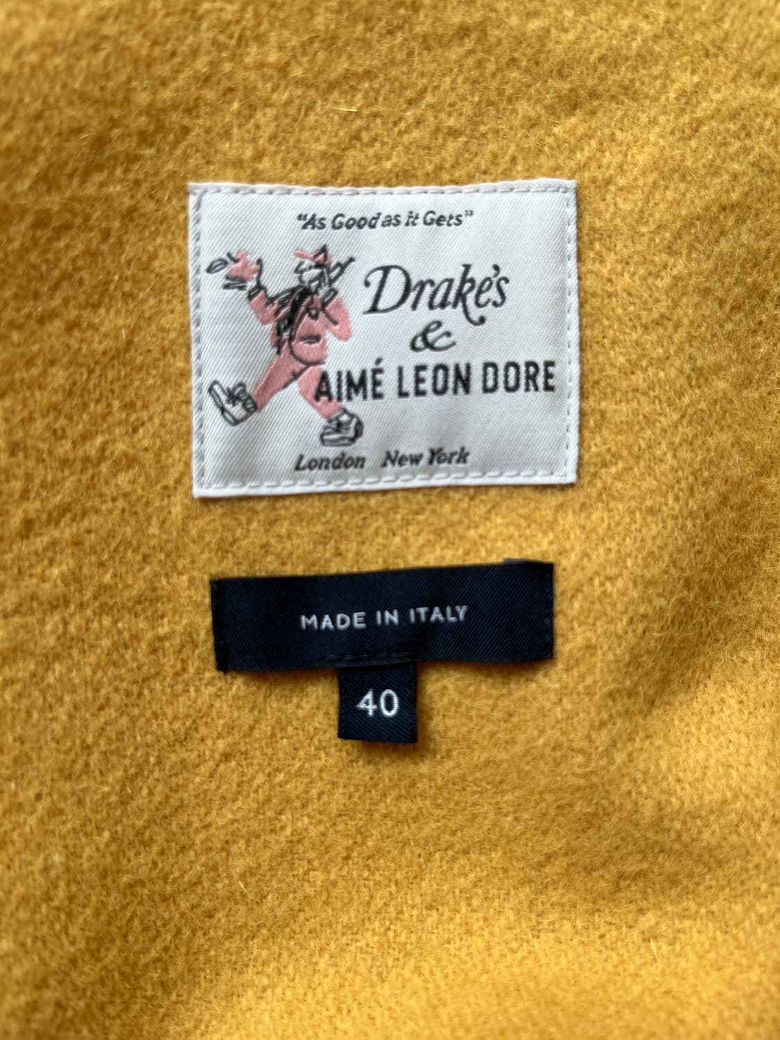 드레익스 Ald 콜라보 카센티노 40사이즈 옐로우 색상 판매합니다. 상품이미지3