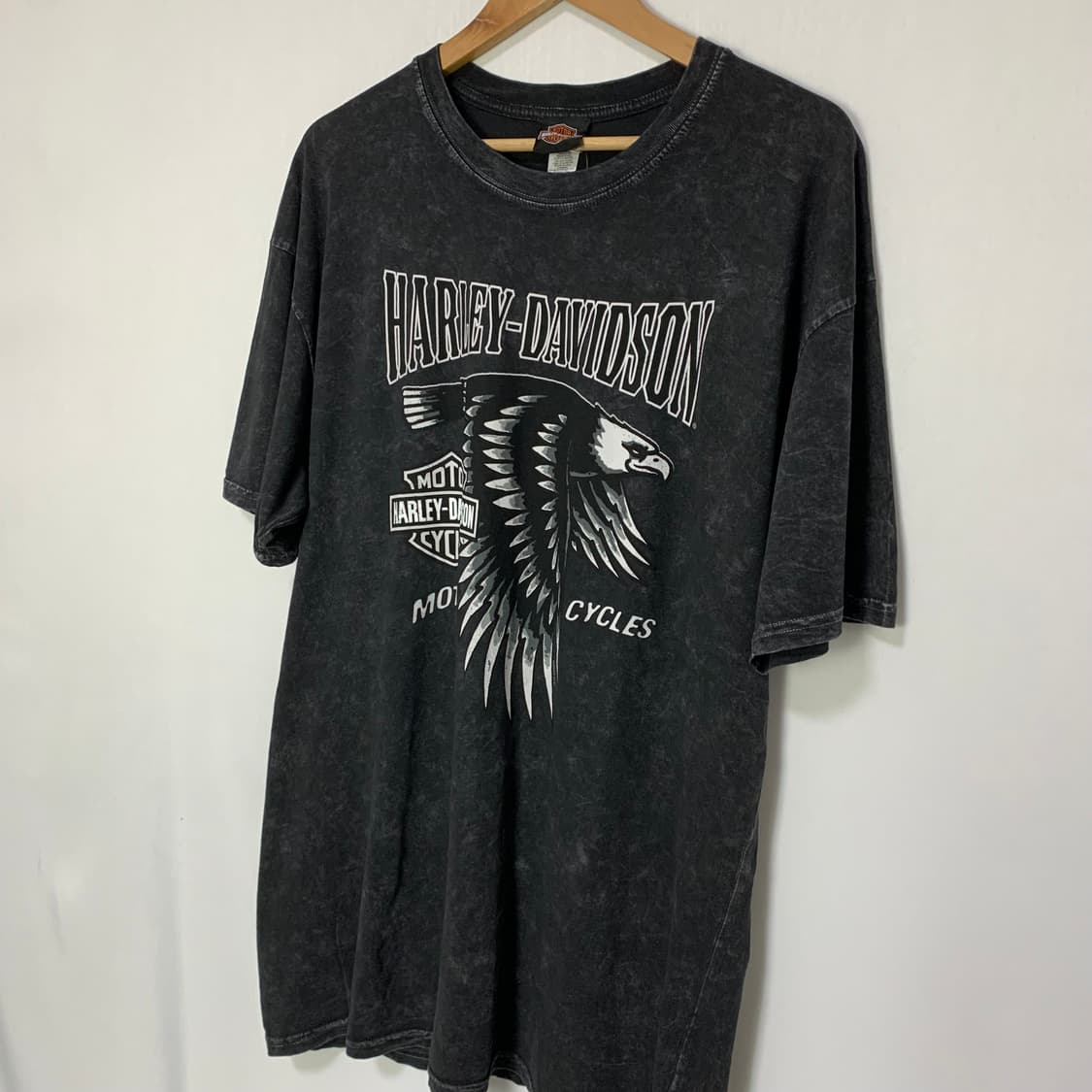 할리데이비슨 빈티지 워싱 프린팅 반팔 티셔츠 XL 남녀공용 차콜 상품이미지3