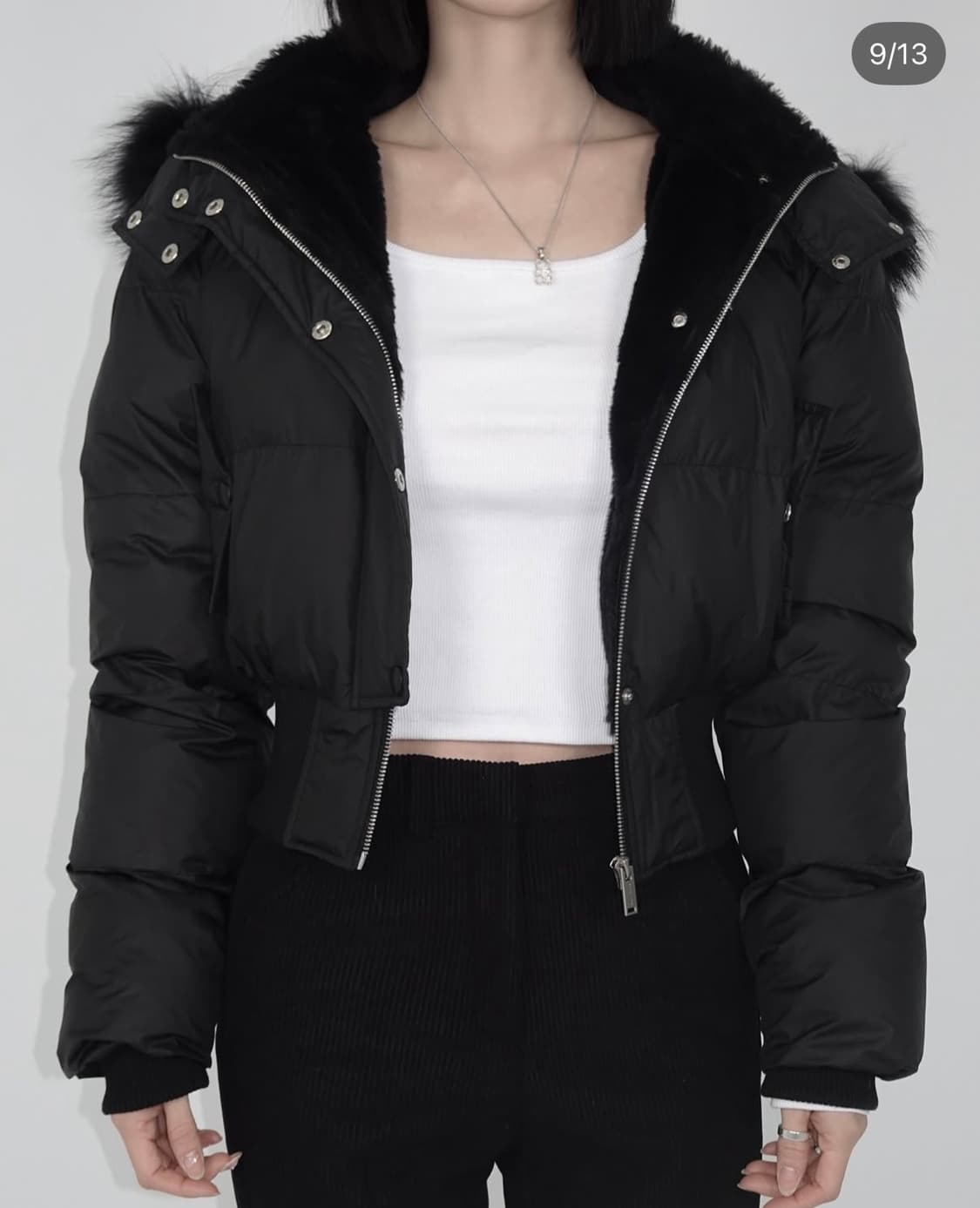 [실사O] 페일제이드 소프트 퍼 후디드 푸퍼 자켓 블랙 상품이미지3