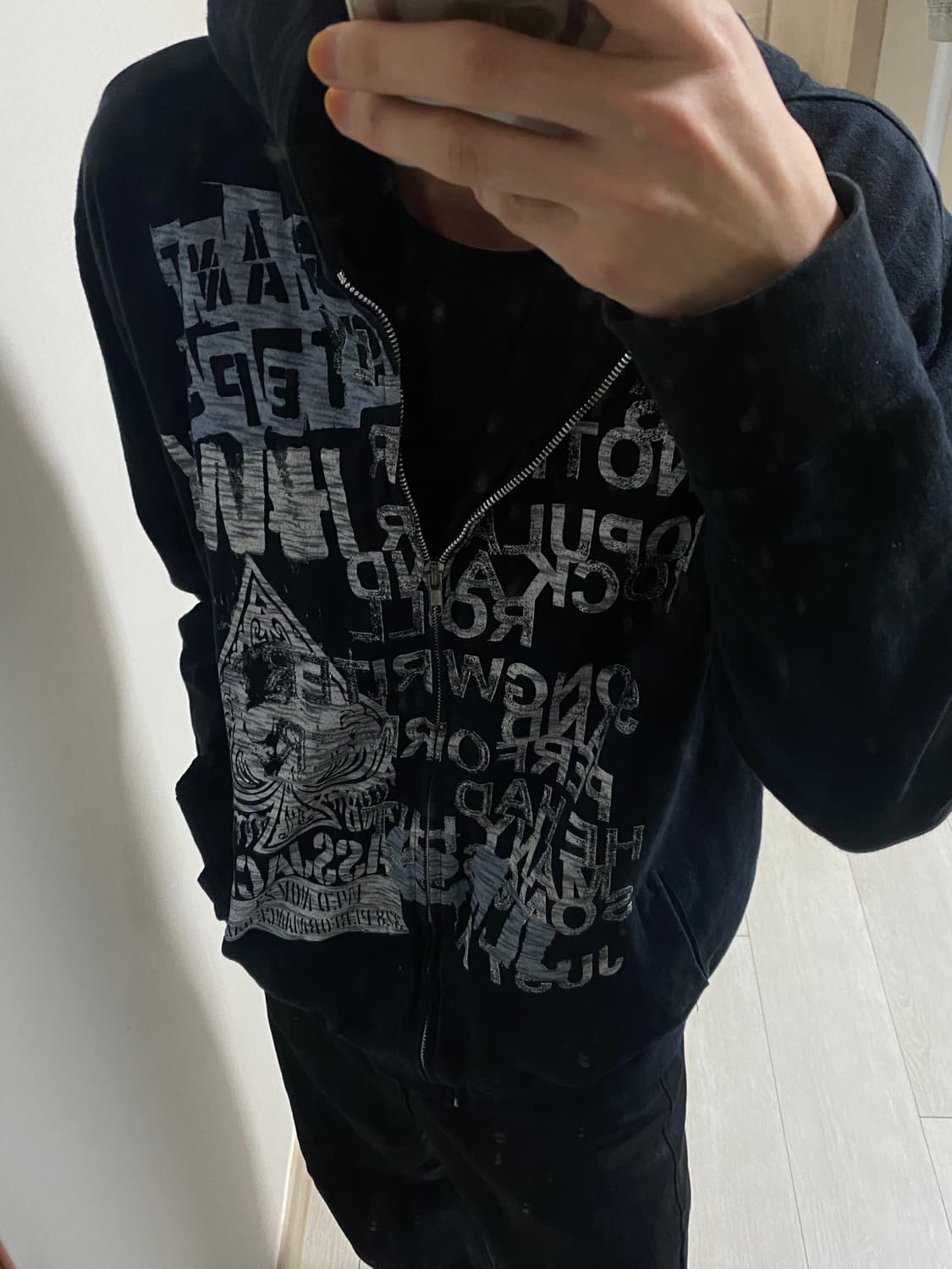 펑크 디자인 후드티 M 상품이미지1