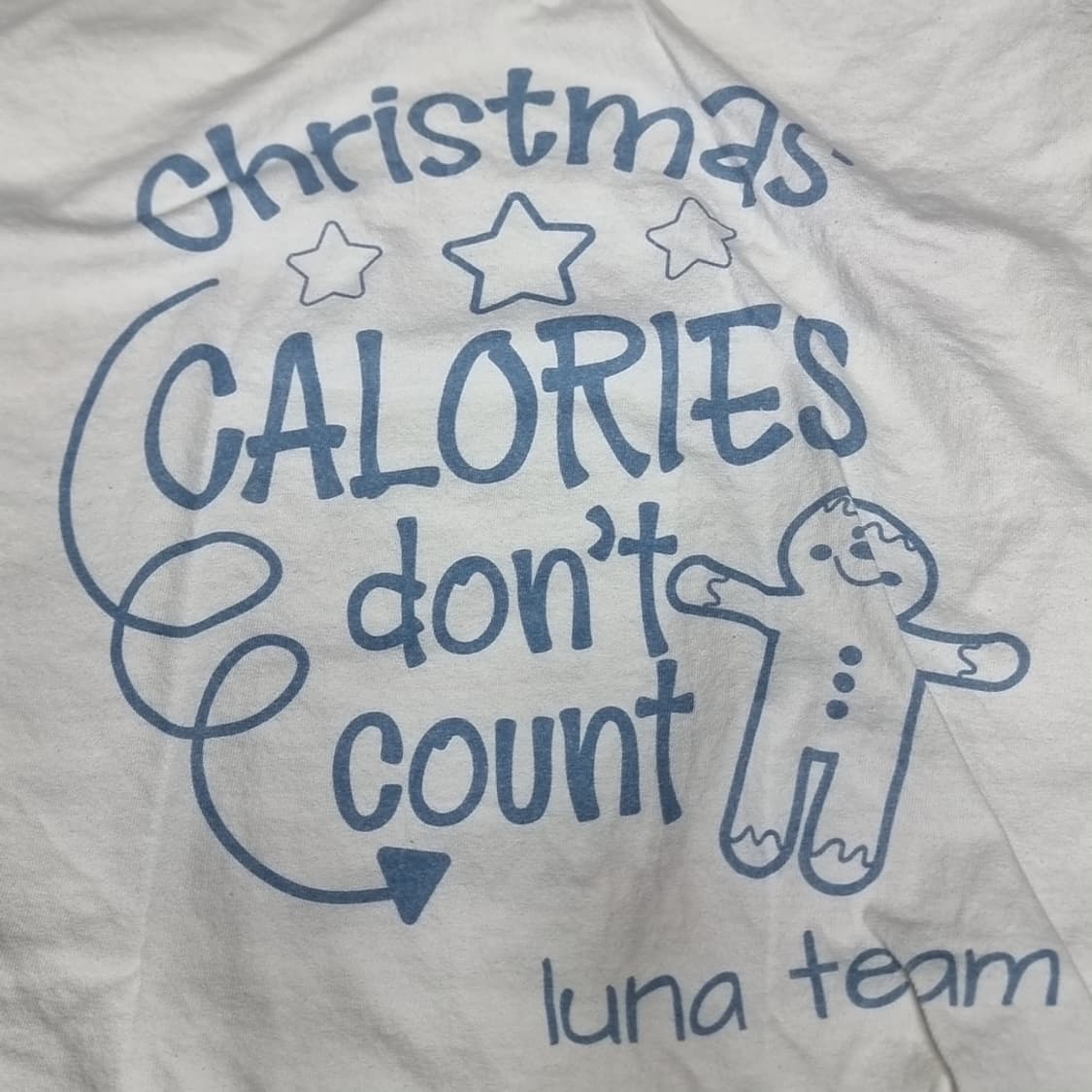 길단 크리스마스 칼로리 티셔츠 화이트(95-100) 상품이미지2