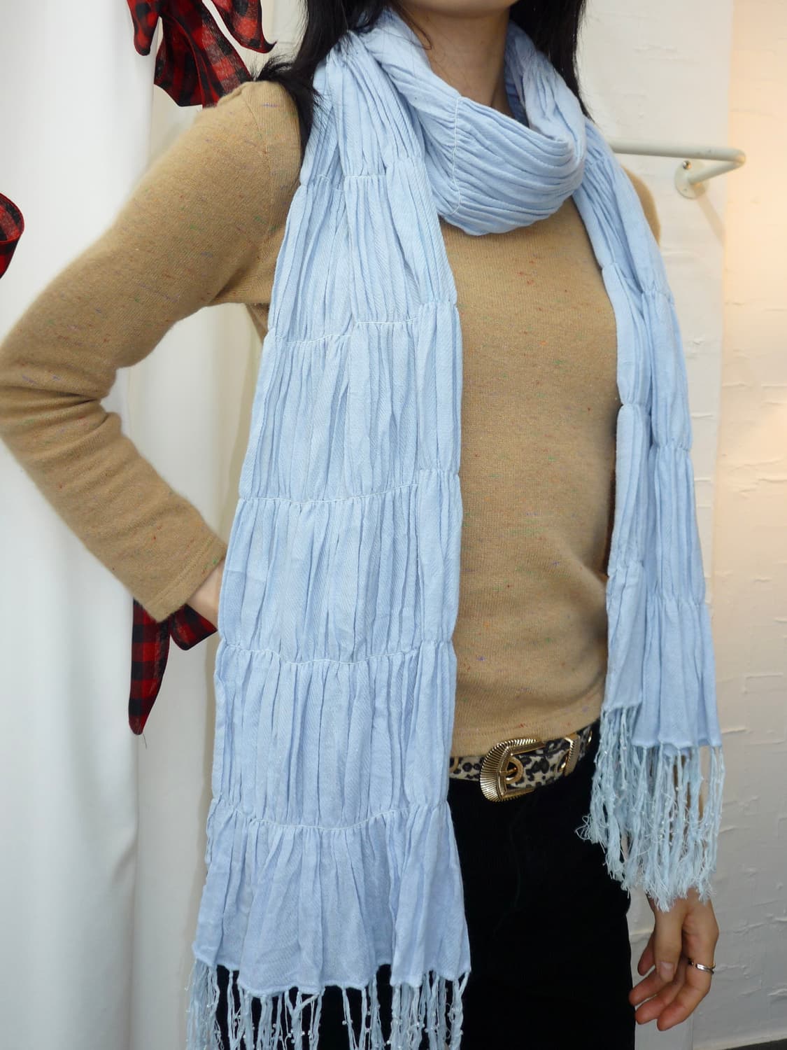 Wrinkle skyblue muffler 상품이미지4