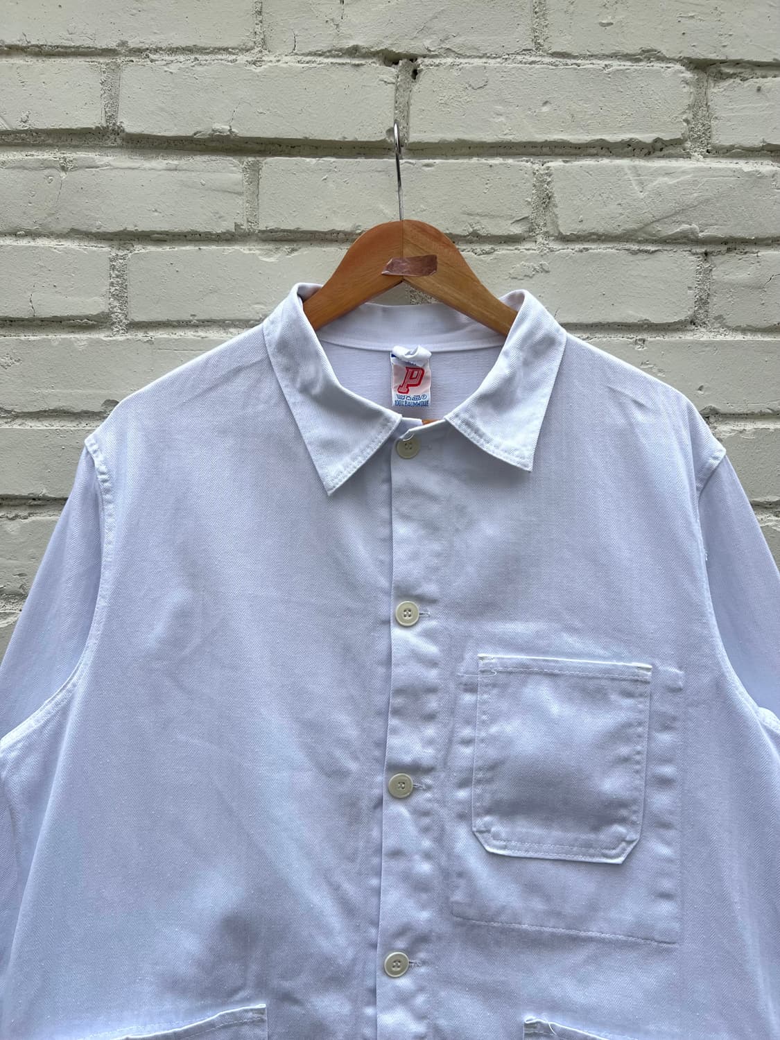 OLD VINTAGE WHITE "HBT" 헤링본트윌코튼 프렌치워크자켓 상품이미지4
