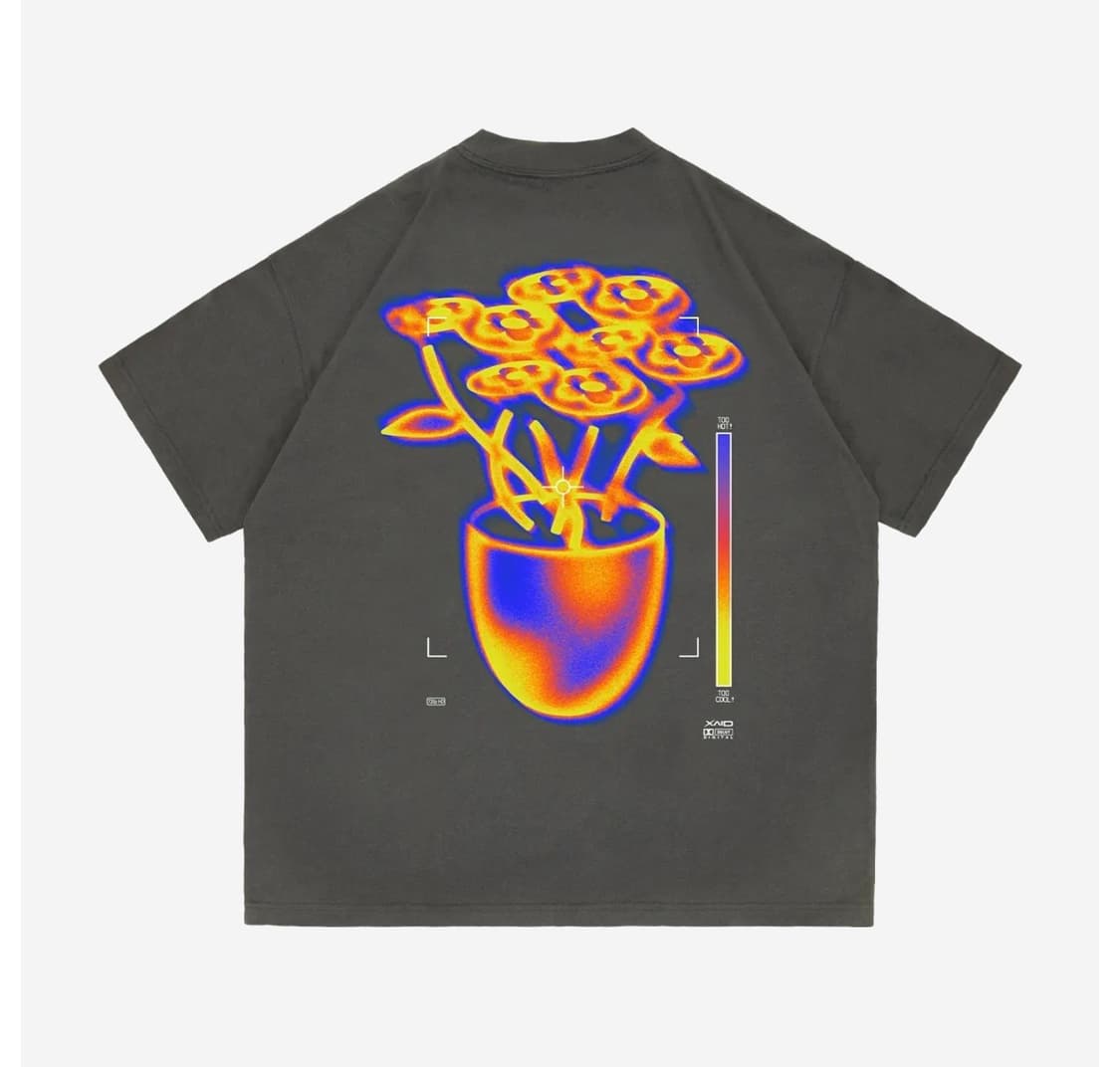 [XL] VANDY VTP 플라워 로고 디지털 반팔 티셔츠 그레이 상품이미지1