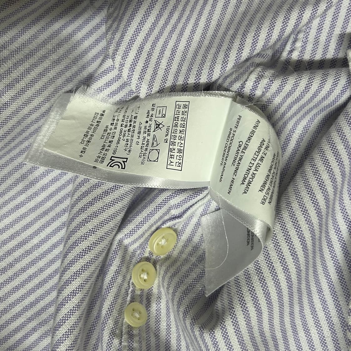 폴로 랄프로렌 신형 스트라이프 셔츠 연보라 S  상품이미지8