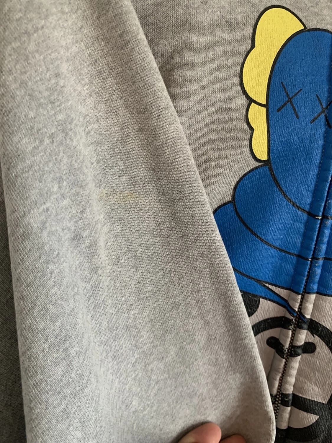 베이프 베이비 마일로 x 카우스 풀 후드집업 그레이 상품이미지3