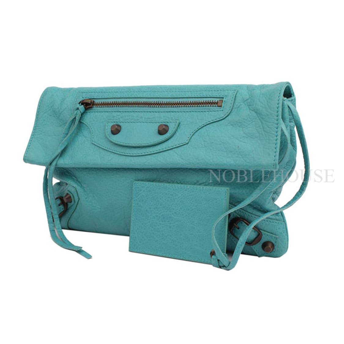 발렌시아가 에메랄드그린 램스킨 모터 플랩 클러치(319381) 상품이미지2