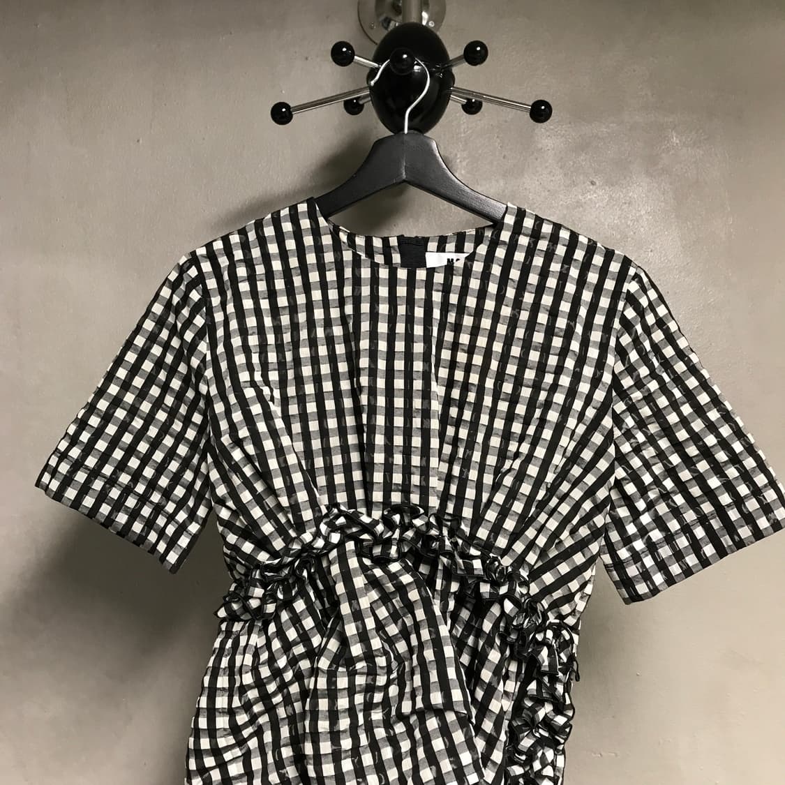 MSGM 깅엄체크 반팔 블라우스 42(W) 상품이미지2