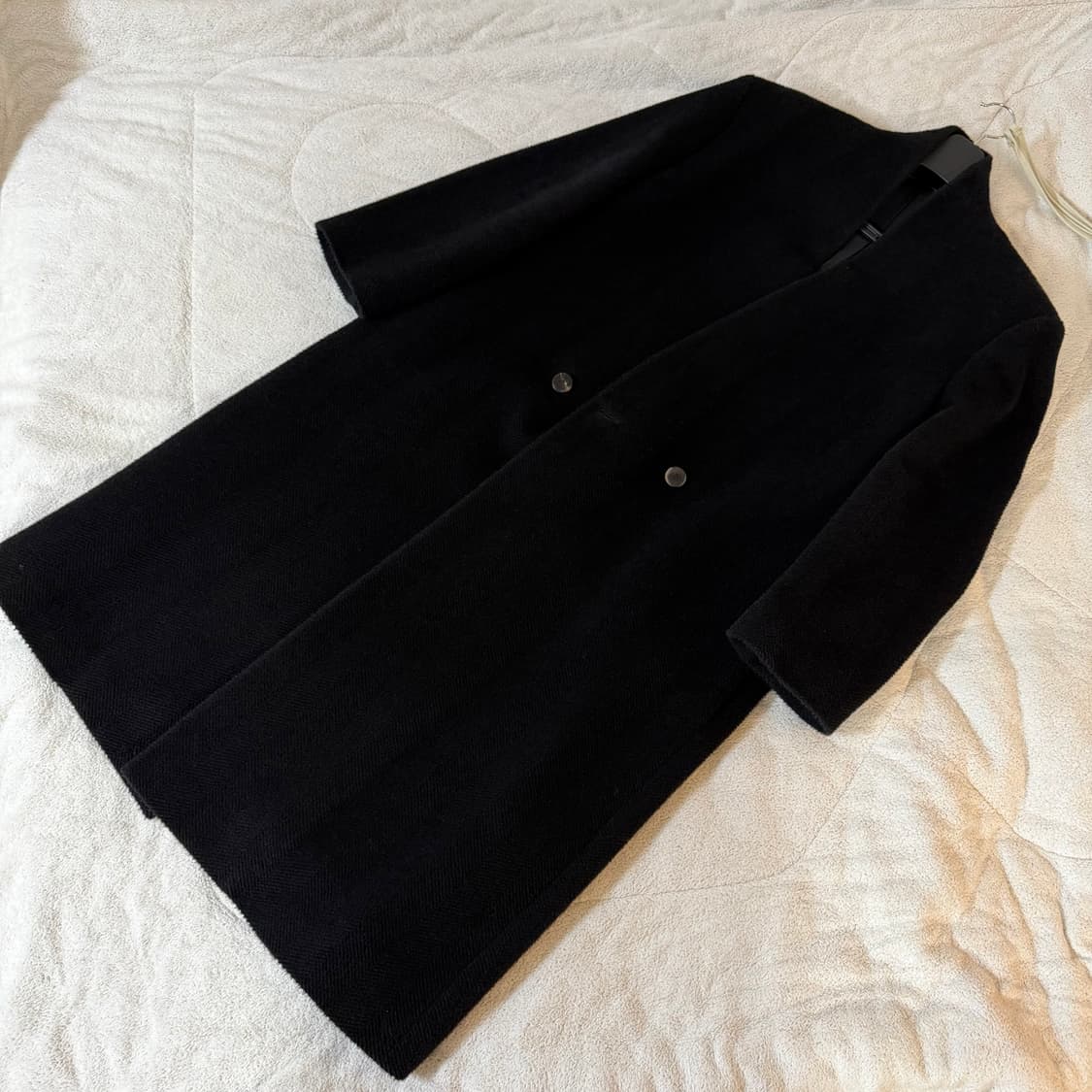 [48] 피어오브갓 라마 울 카라리스 벨트 코트 블랙 상품이미지1