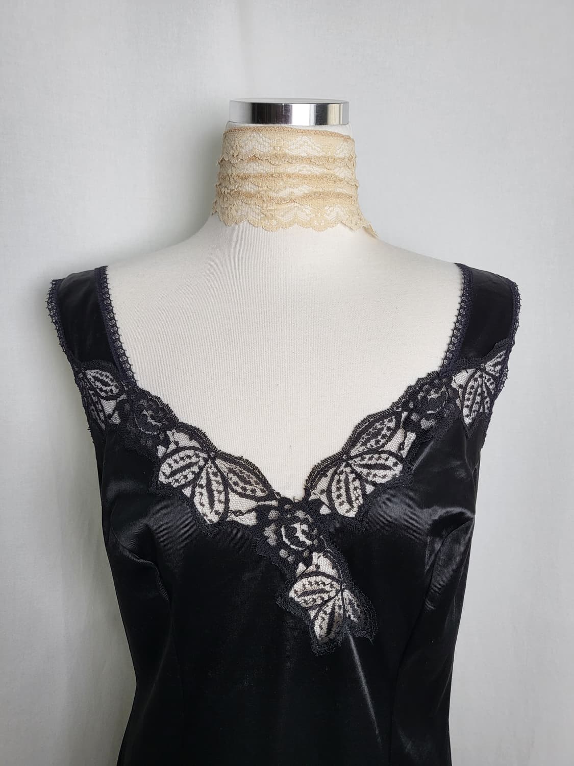 빈티지 블랙 자수레이스 슬립 원피스 상품이미지1