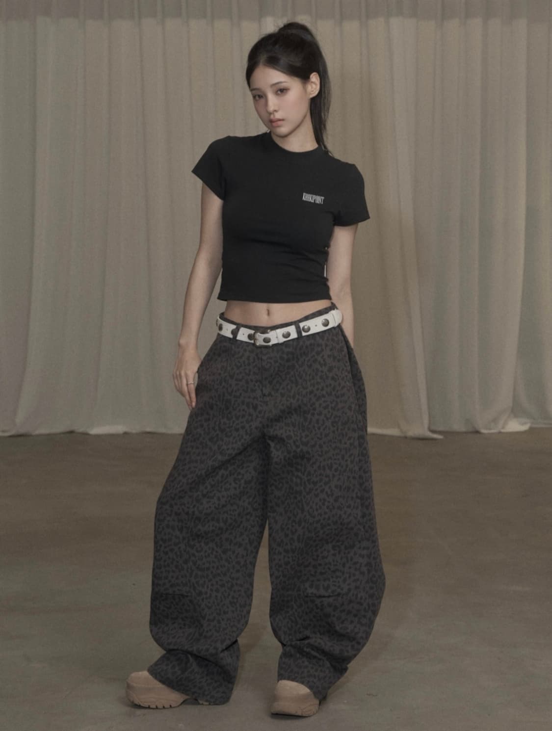카키포인트 코튼 벌룬 팬츠 Cotton Balloon Pants 레오파드 상품이미지1