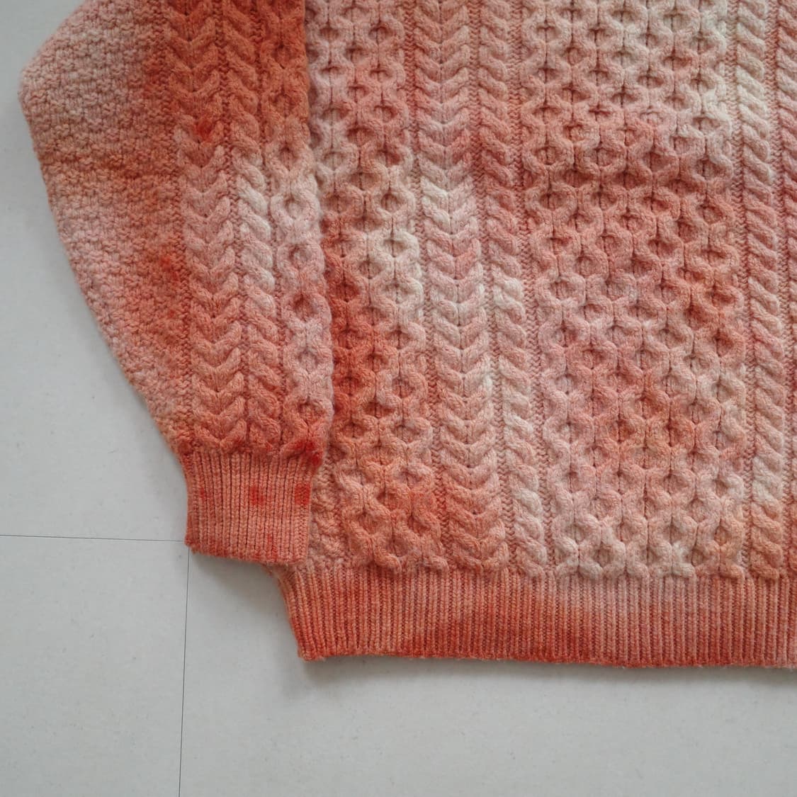 울 100% 피셔맨 타이다이드 케이블 니트 상품이미지8