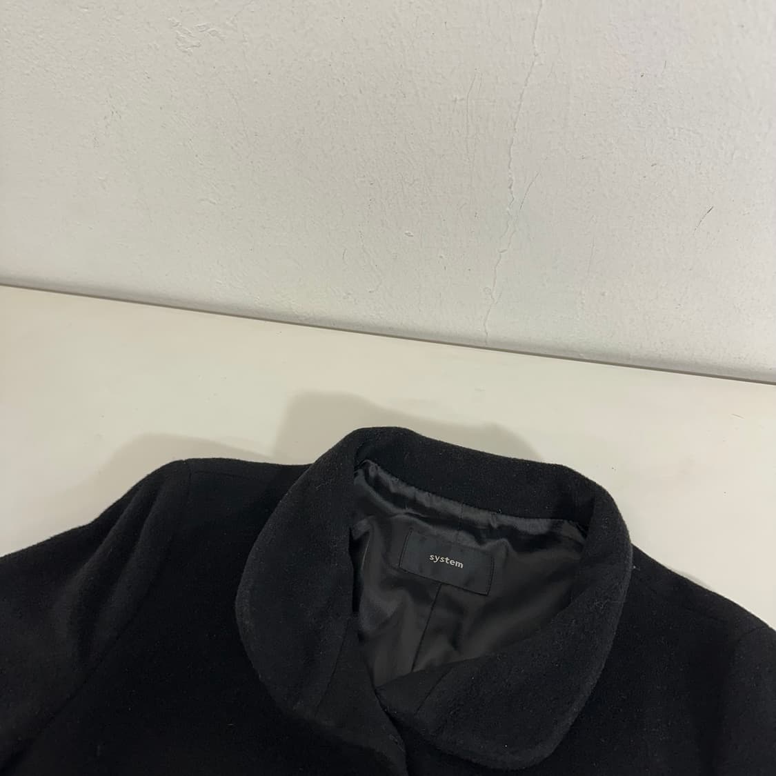 우먼M 시스템 블랙 히든버튼 울 싱글코트 상품이미지3