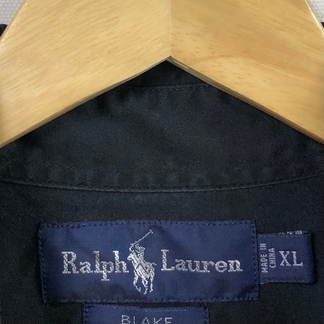 XL 폴로 블랙 솔리드코튼 셔츠 상품이미지3