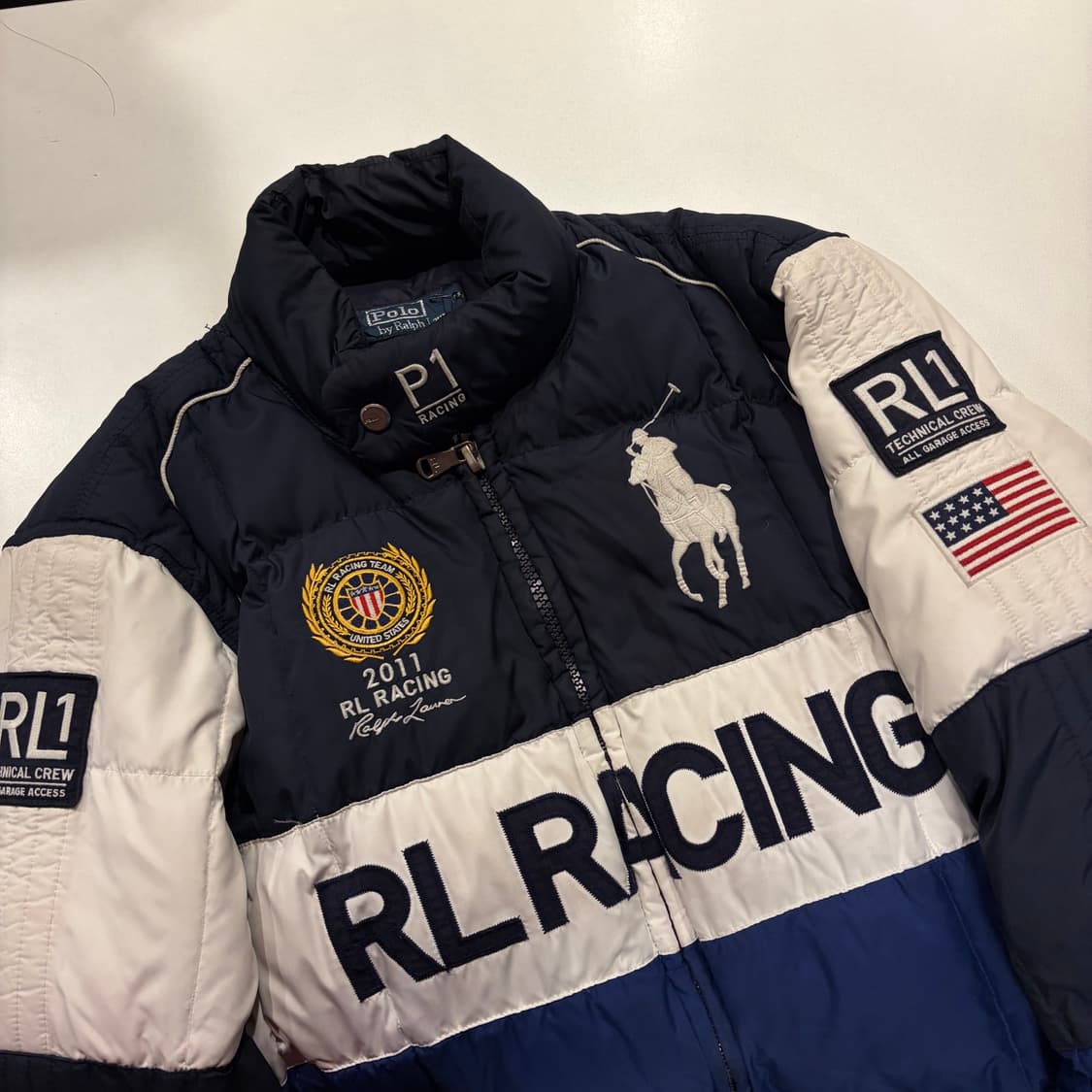 [L] 폴로 랄프로렌 RL 성조기 레이싱 패딩 자켓 C953 상품이미지3