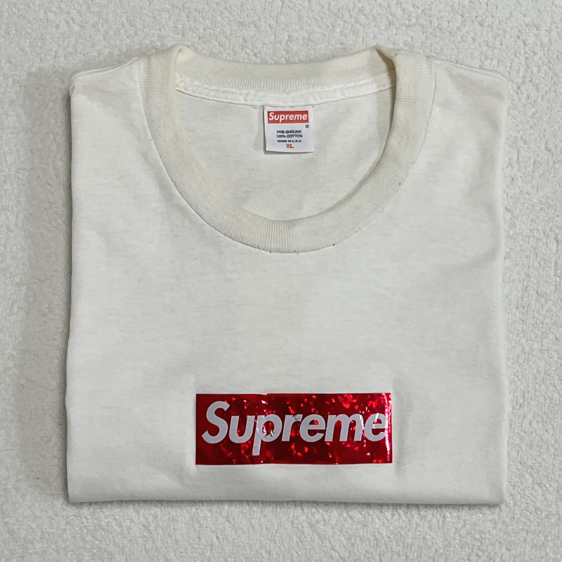 슈프림 2006 홀로그래픽 박스로고 티셔츠 흰빨 상품이미지1